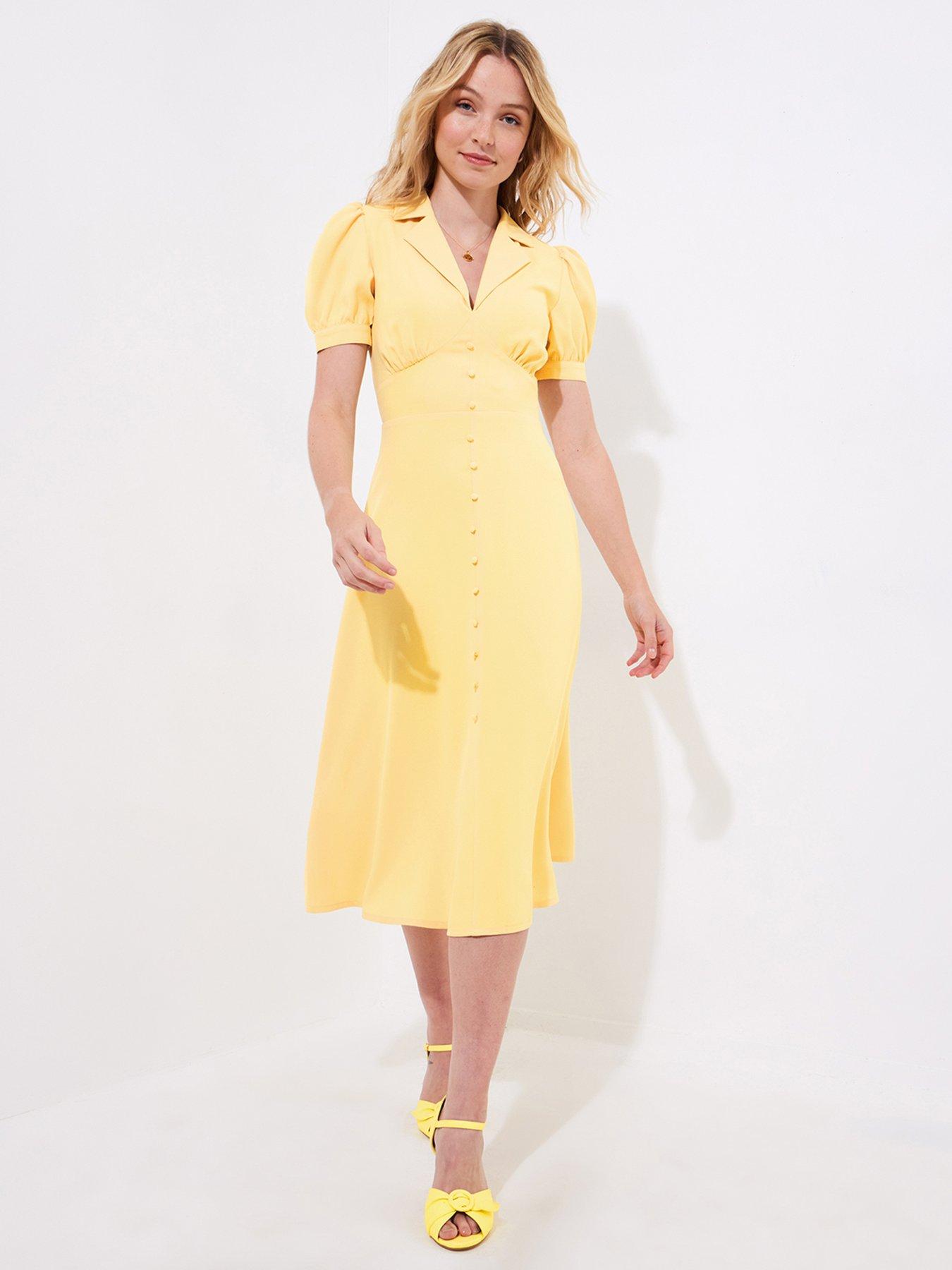 Image of Joe Browns Sophia Vintage Midi Tea Dress - Yellow