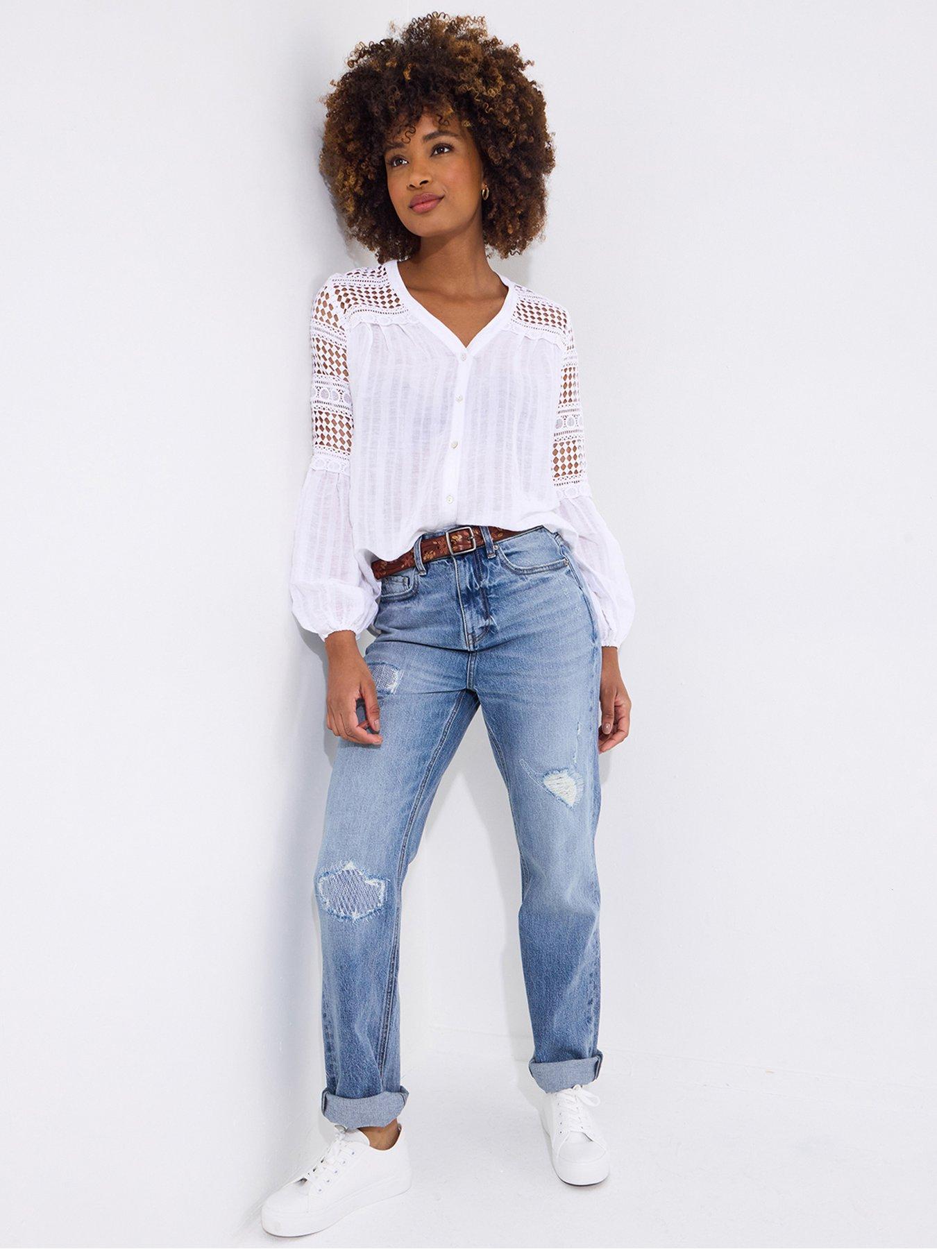 Image 1 of 5 of Joe Browns Elsa Distressed Straight Leg Jeans - Blue
