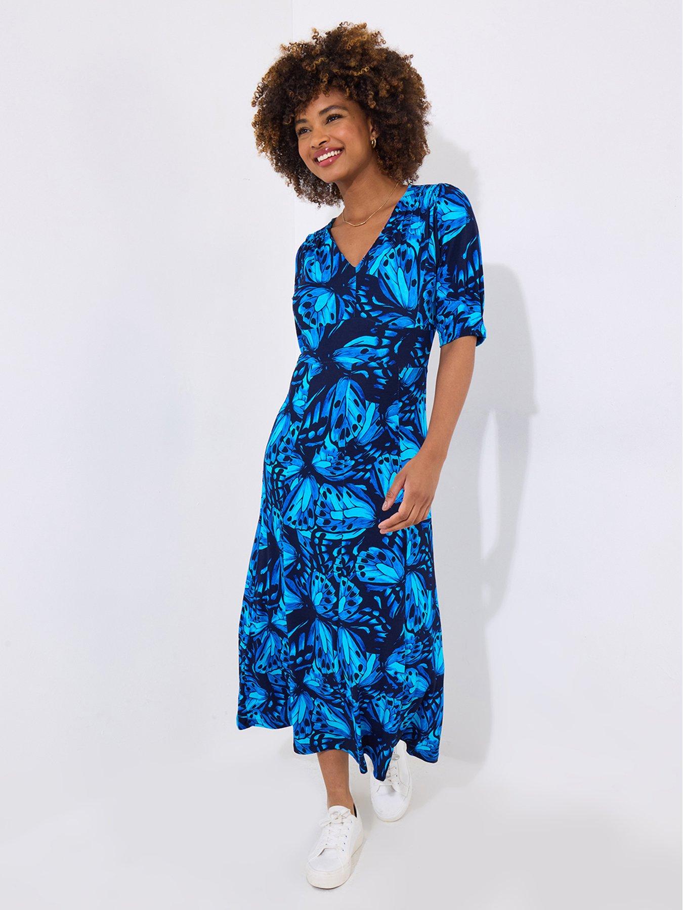 Image 1 of 5 of Joe Browns Butterfly Wings Jersey Dress - Blue