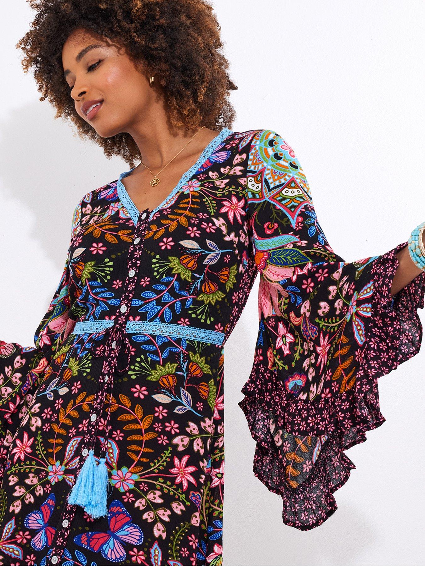 Image 3 of 6 of Joe Browns Butterfly Dreamer Boho Maxi Dress - Black