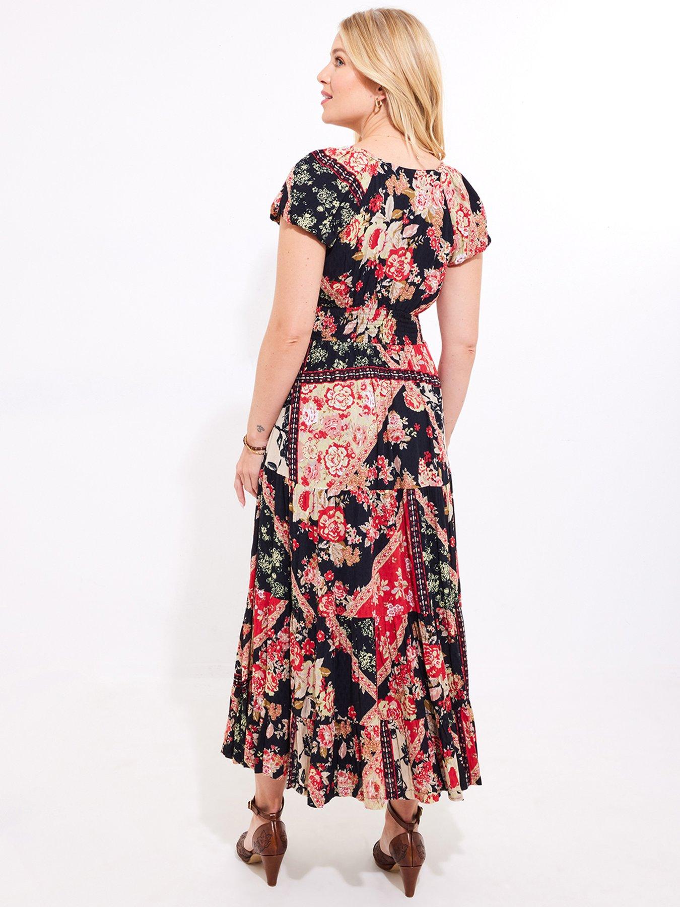 Image 4 of 6 of Joe Browns Sasha Patchwork Printed Maxi Dress - Black