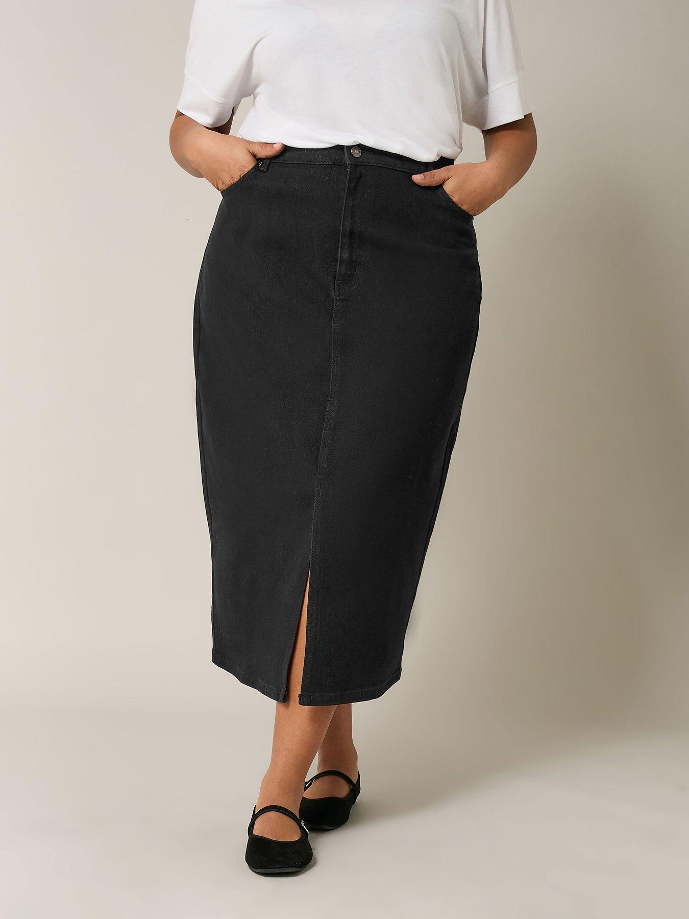 evans-split-front-denim-skirt