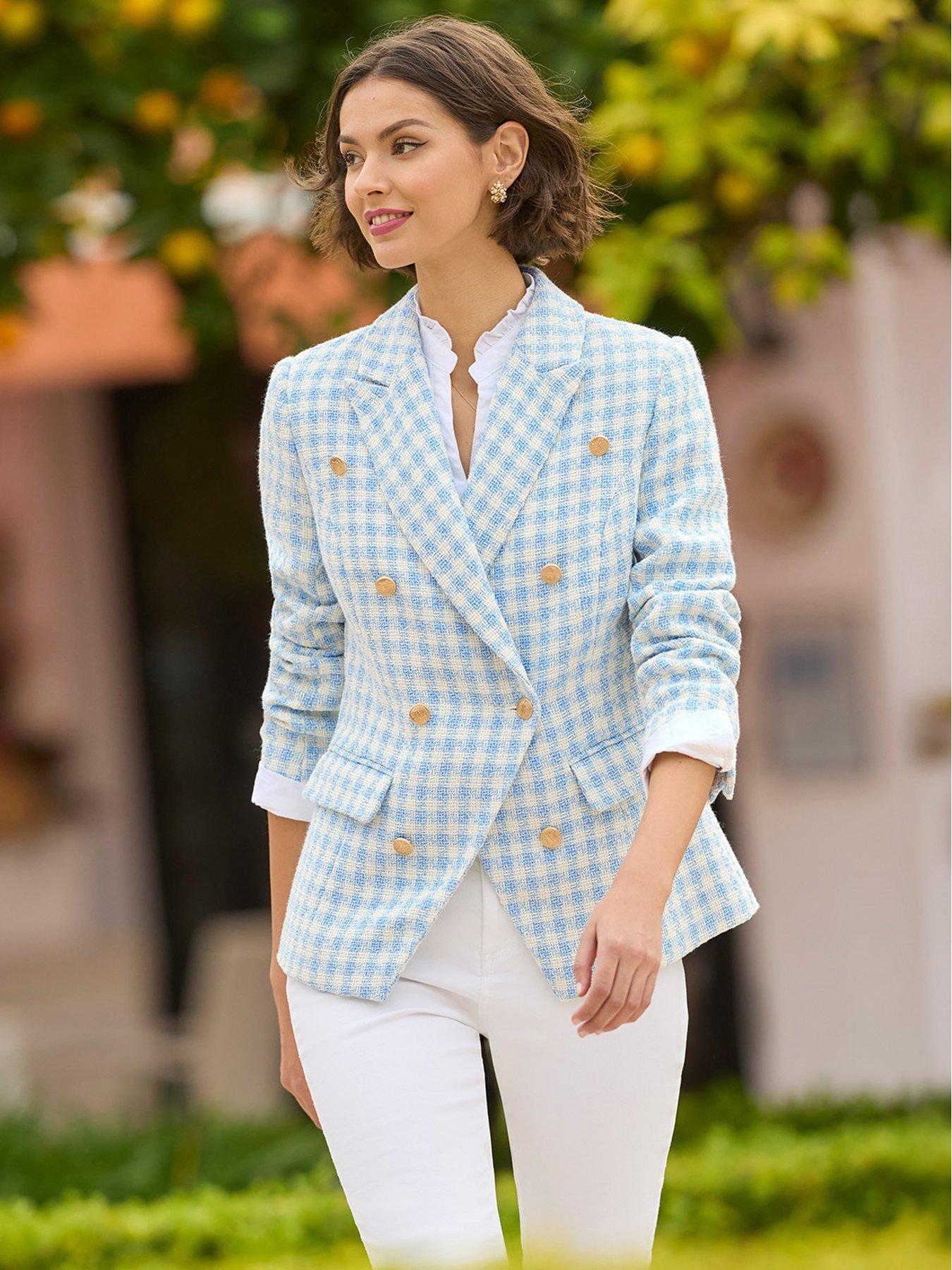 Image of Joe Browns Joyful Check Blazer - Blue