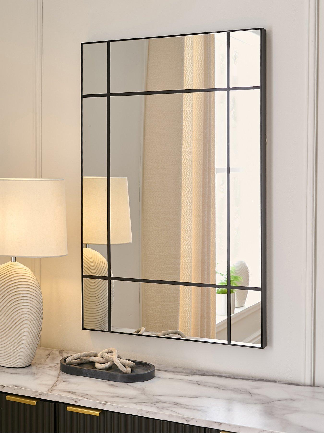 Very Home Edge Windowpane Mirror