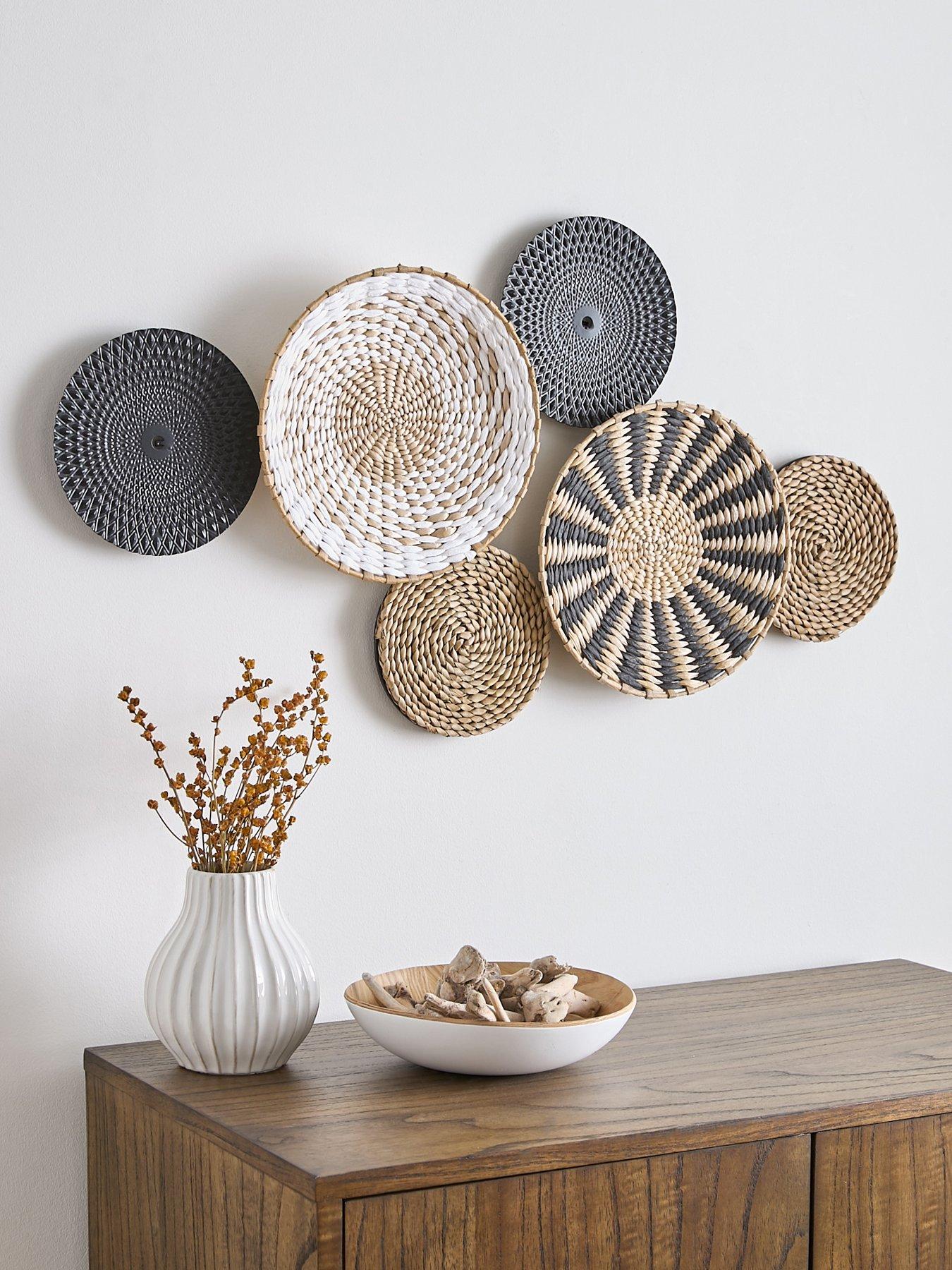 Image 1 of 5 of The Very Collection Woven Circle Wall Art 80x45cm