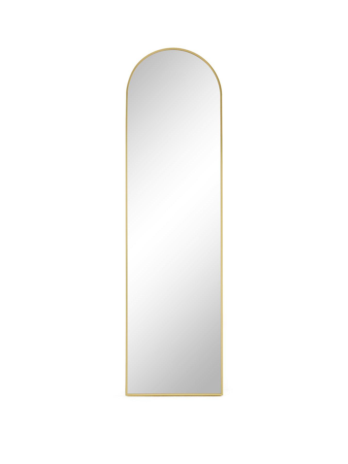 Image 2 of 6 of The Very Collection Gold Rounded Standing Mirror 45x160cm