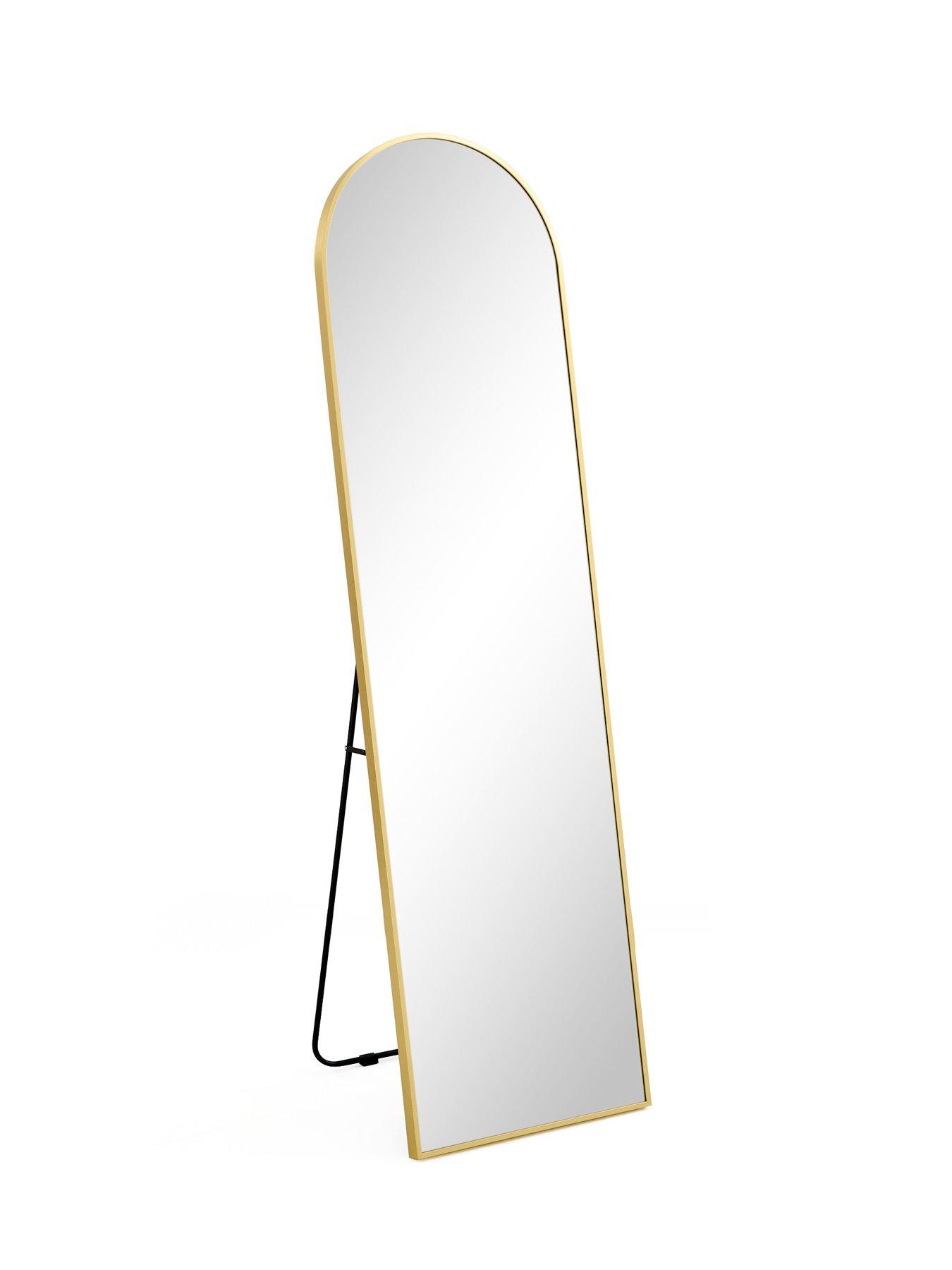 Image 3 of 6 of The Very Collection Gold Rounded Standing Mirror 45x160cm
