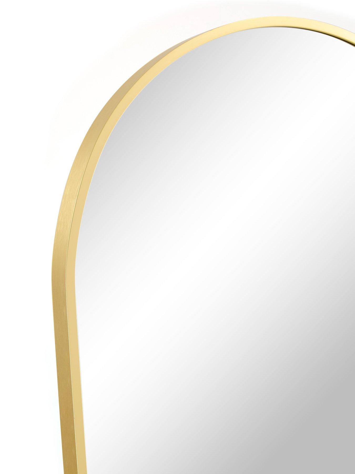 Image 4 of 6 of The Very Collection Gold Rounded Standing Mirror 45x160cm