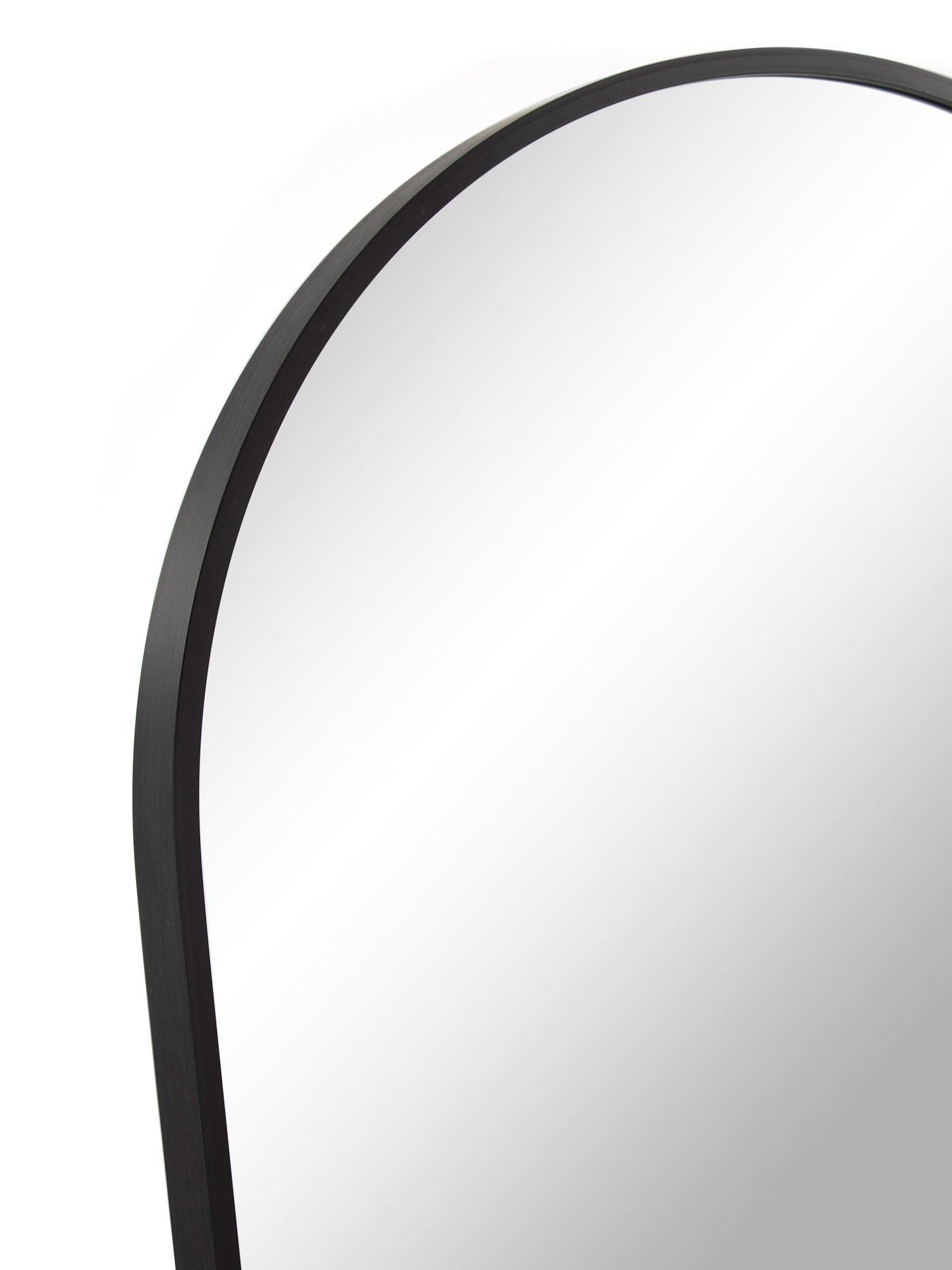 Image 4 of 6 of The Very Collection Black Rounded Standing Mirror 45x160cm