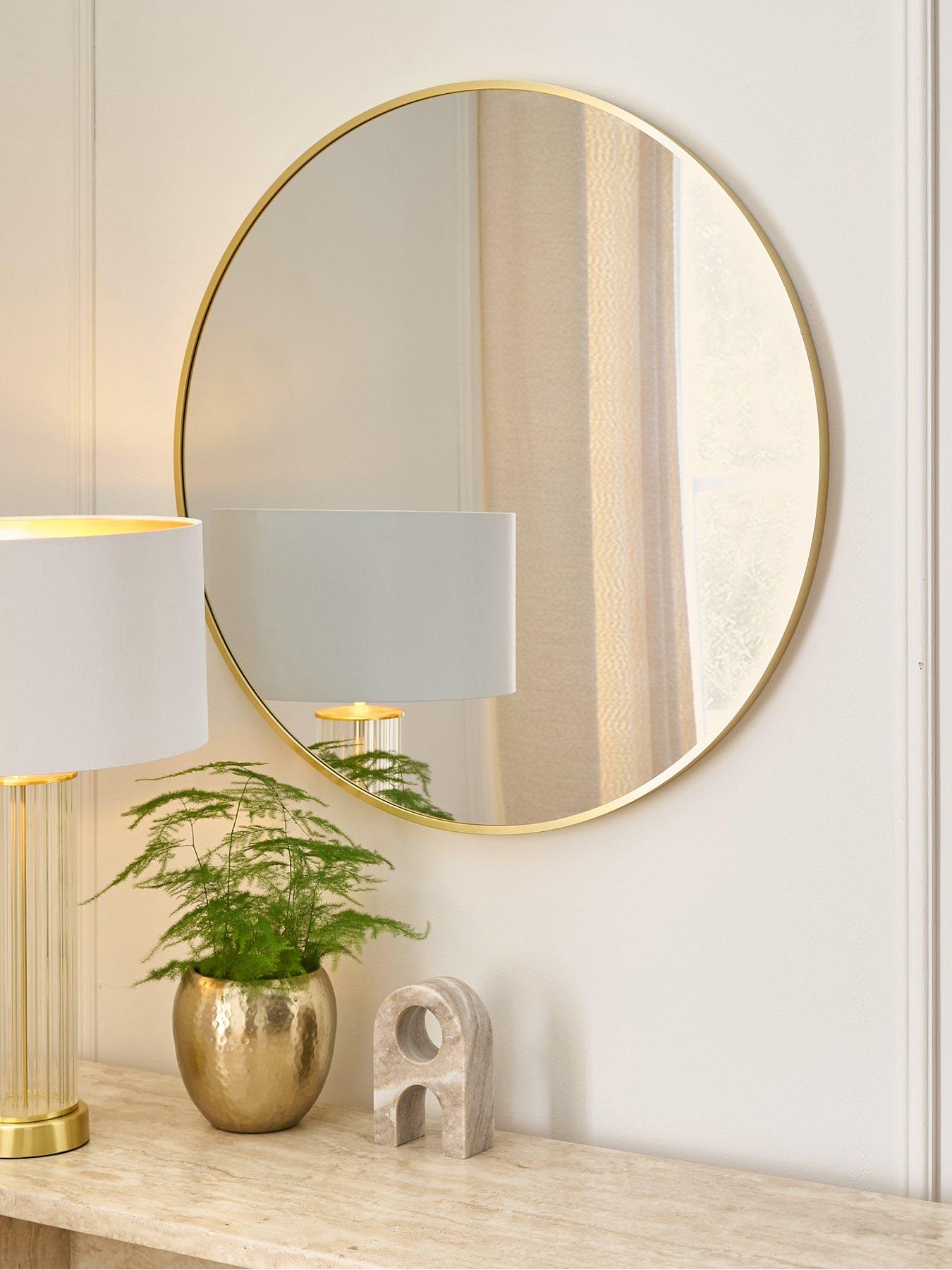 Image 1 of 5 of The Very Collection Round Gold Mirror 71cm