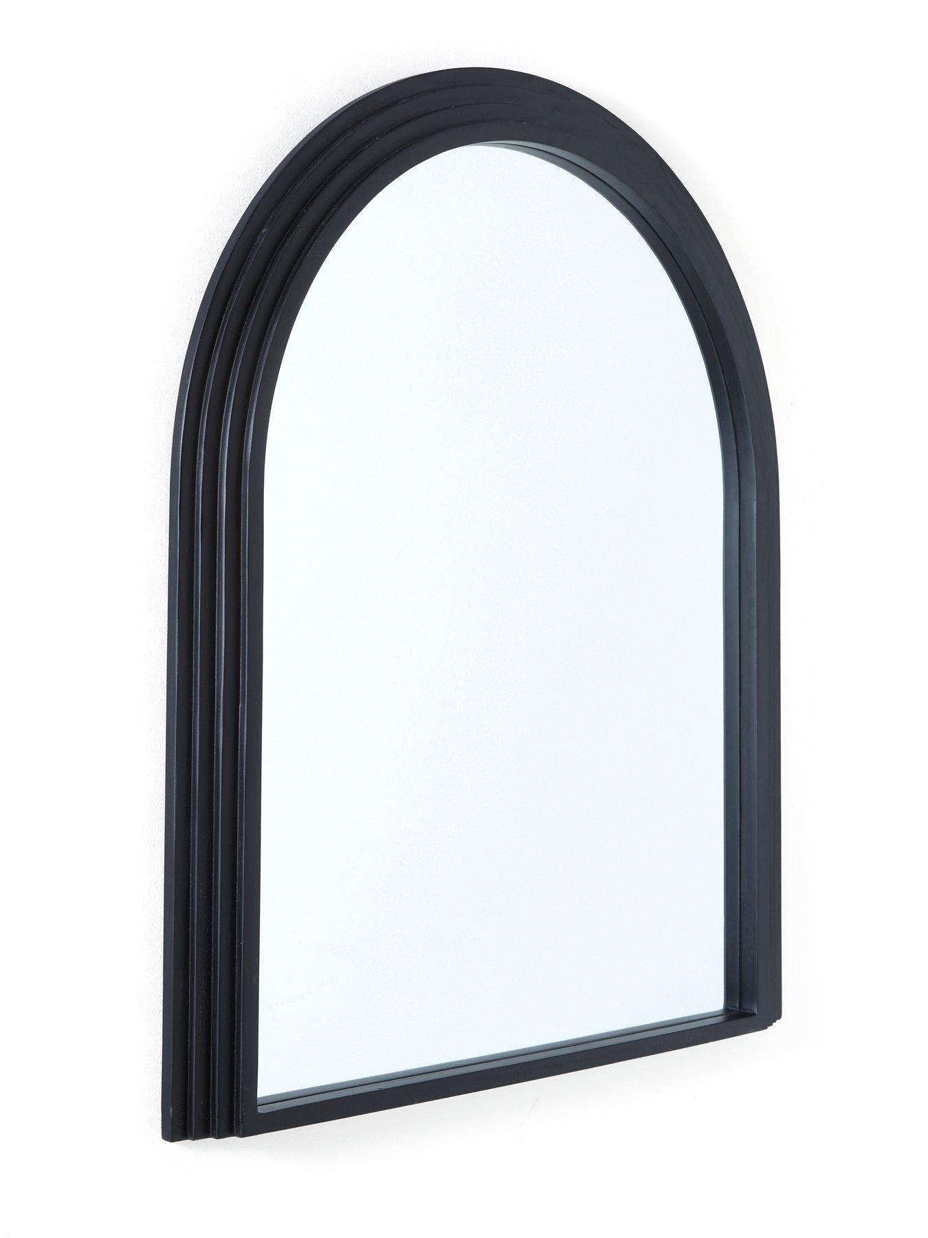 Image 3 of 5 of Very Home Arched Black Ribbed Edge Mirror 77x90cm