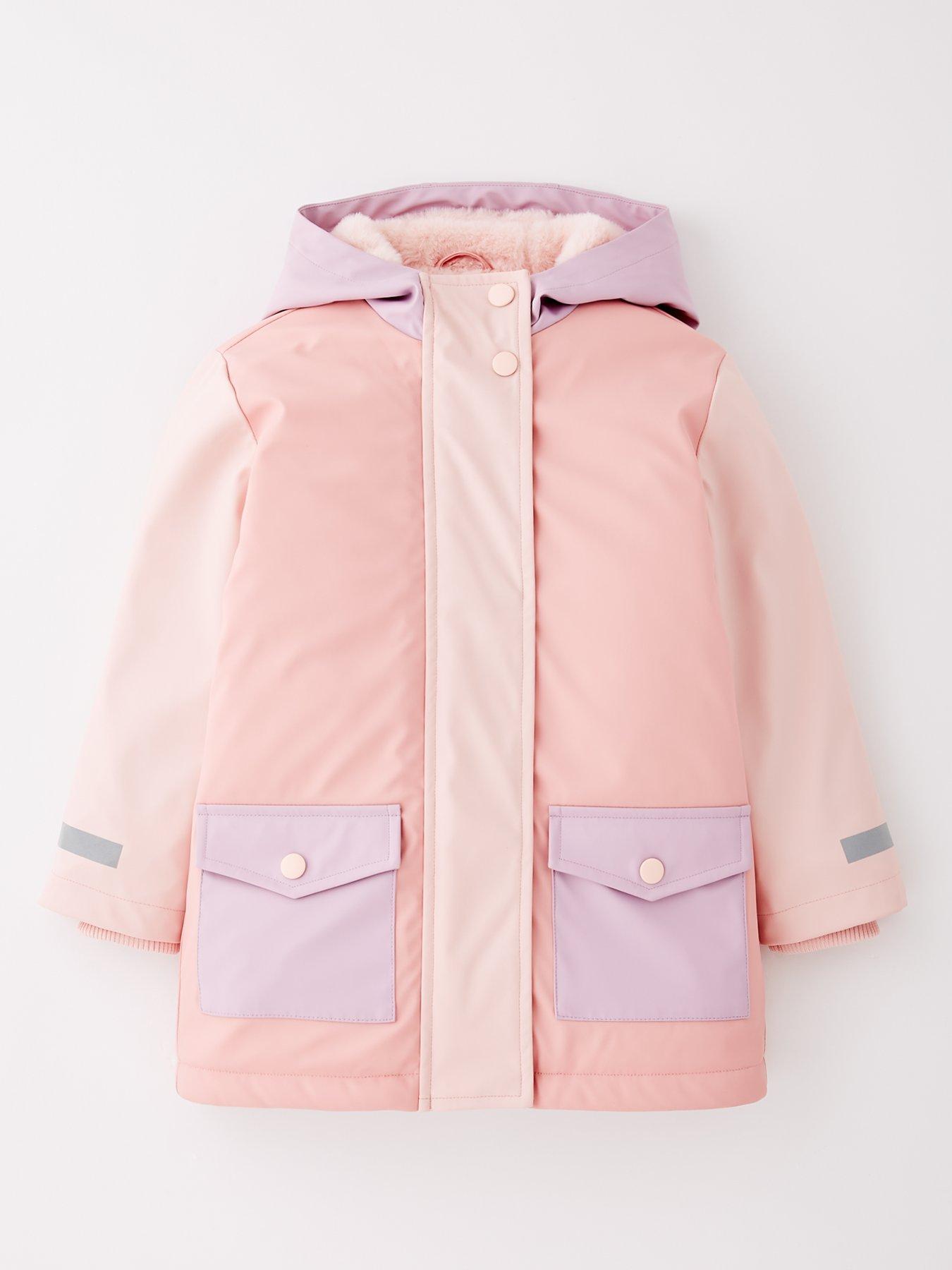 undefined Girls Fleece Lined Raincoat - Multi
