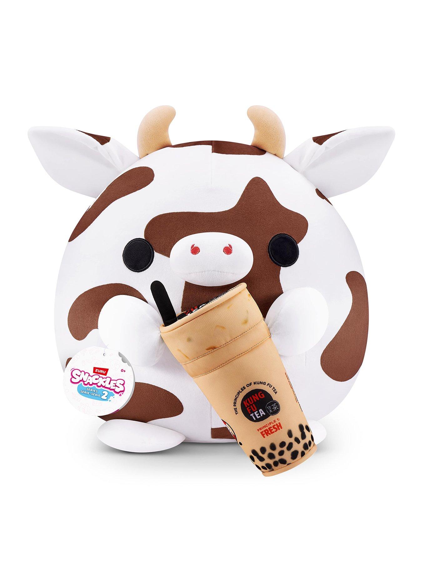 Zuru Snackles Series 2 14" Plush Cow  &  Kung Fu Bubble Tea