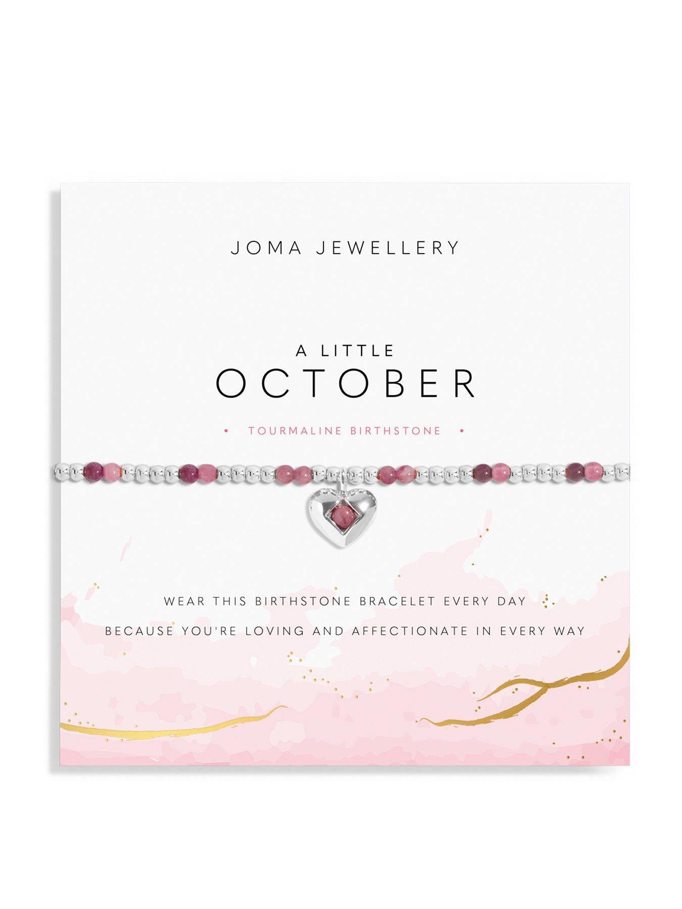 Joma Jewellery Birthstone A Little Bracelet In Silver Plating
