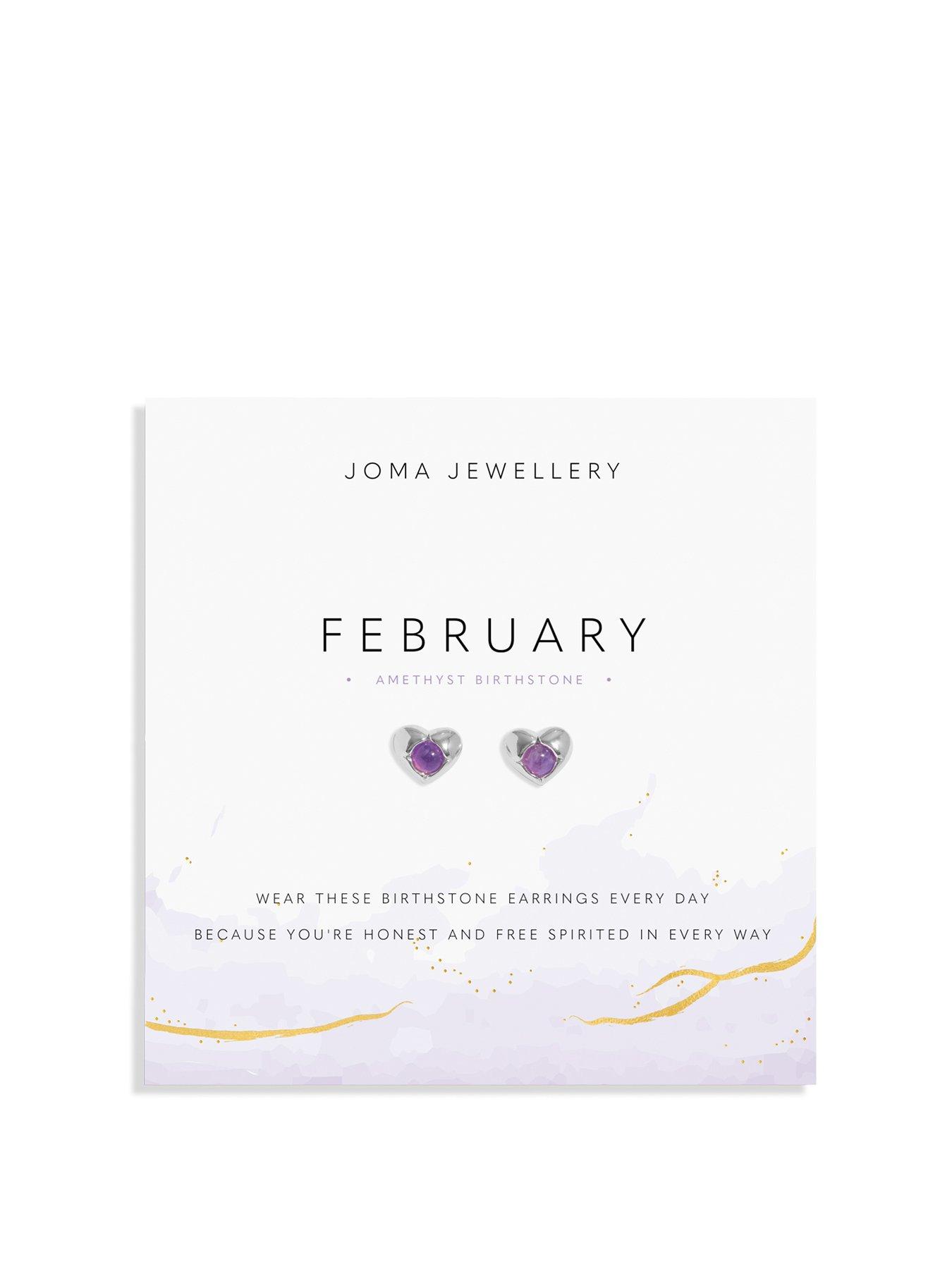 Joma Jewellery Birthstone A Little Earrings In Silver Plating