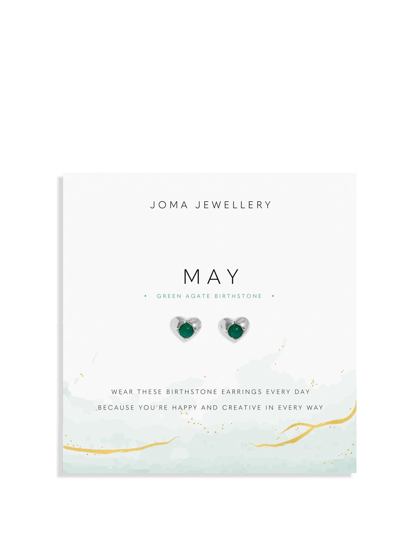Joma Jewellery BIRTHSTONE EARRINGS - JANUARY GARNET - Silver Plated - Earrings