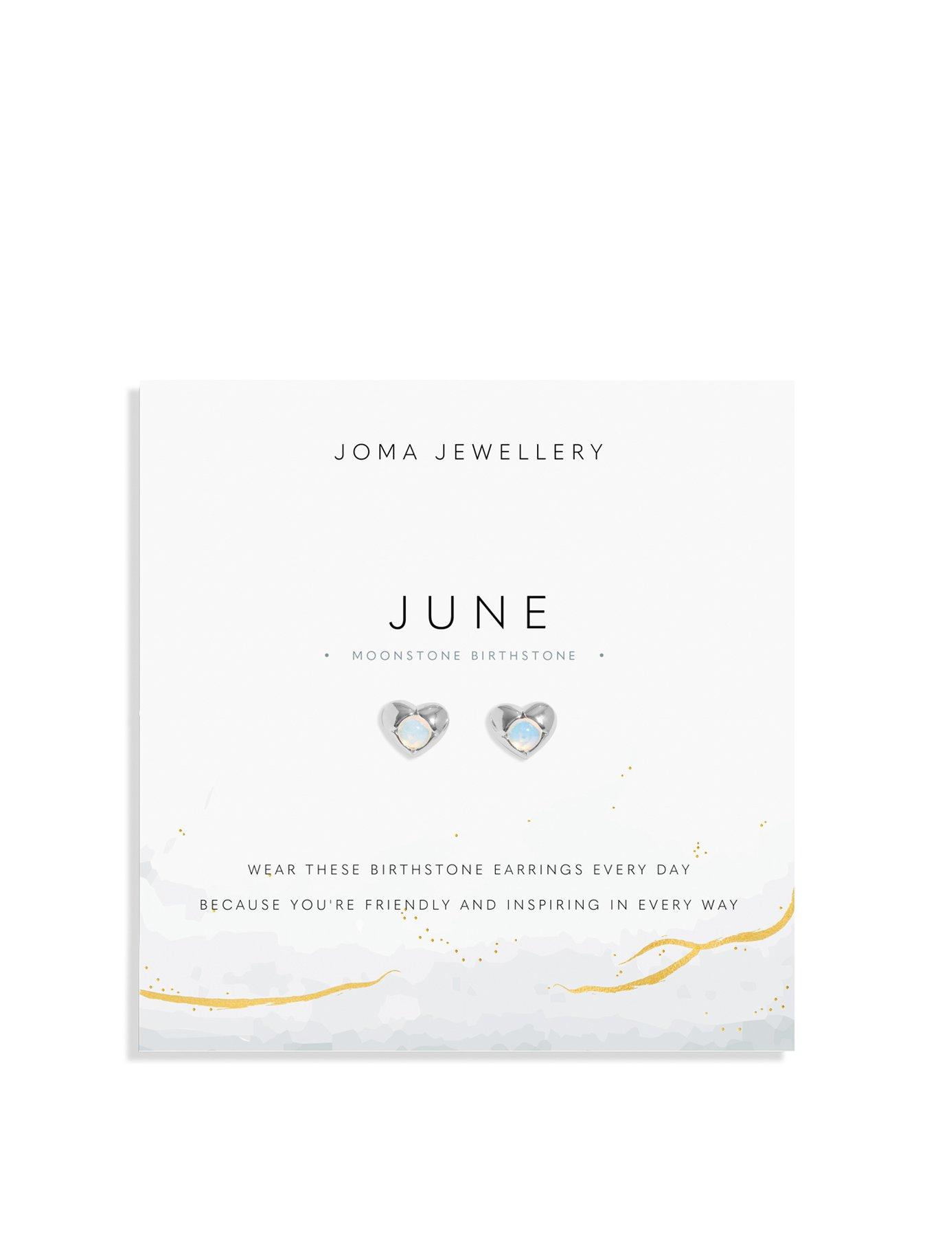 Joma Jewellery Birthstone A Little Earrings In Silver Plating