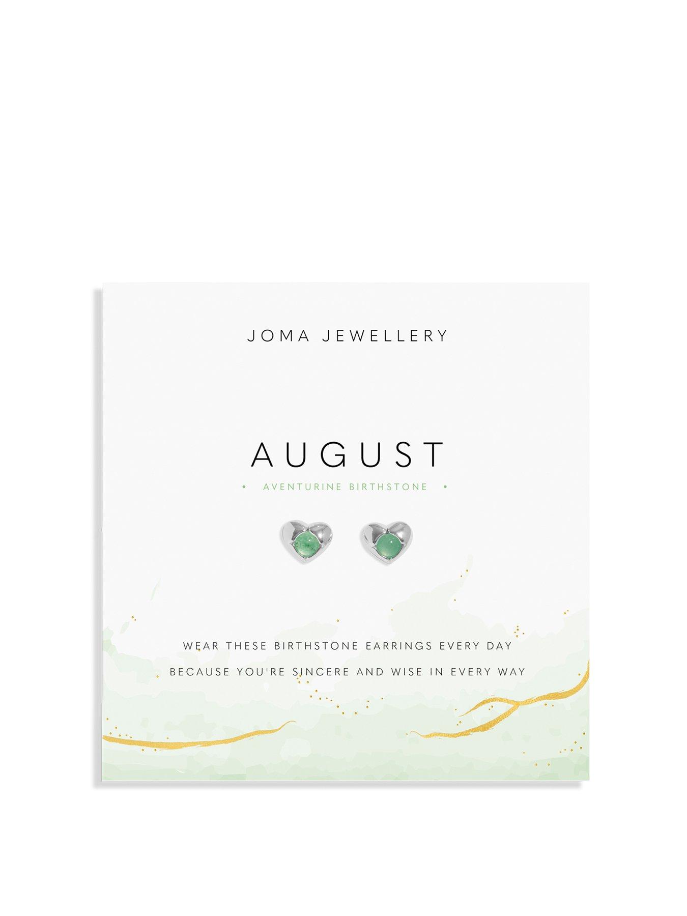 Joma Jewellery Birthstone A Little Earrings In Silver Plating