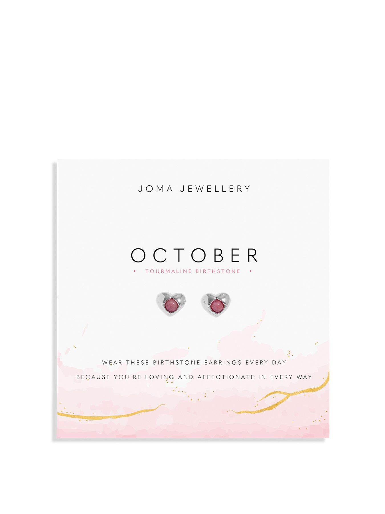 Joma Jewellery BIRTHSTONE EARRINGS - JANUARY GARNET - Silver Plated - Earrings