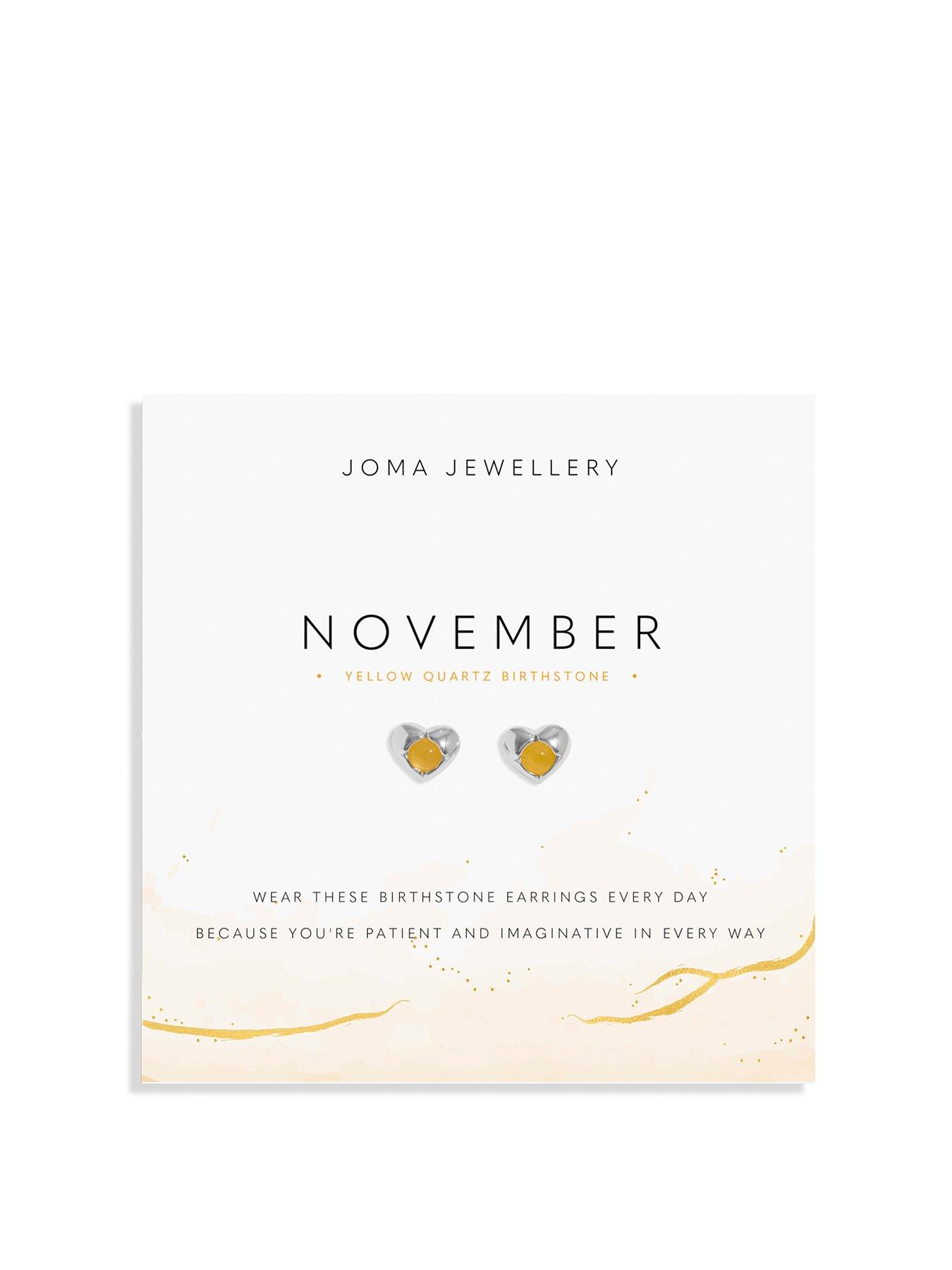 Joma Jewellery Birthstone A Little Earrings In Silver Plating