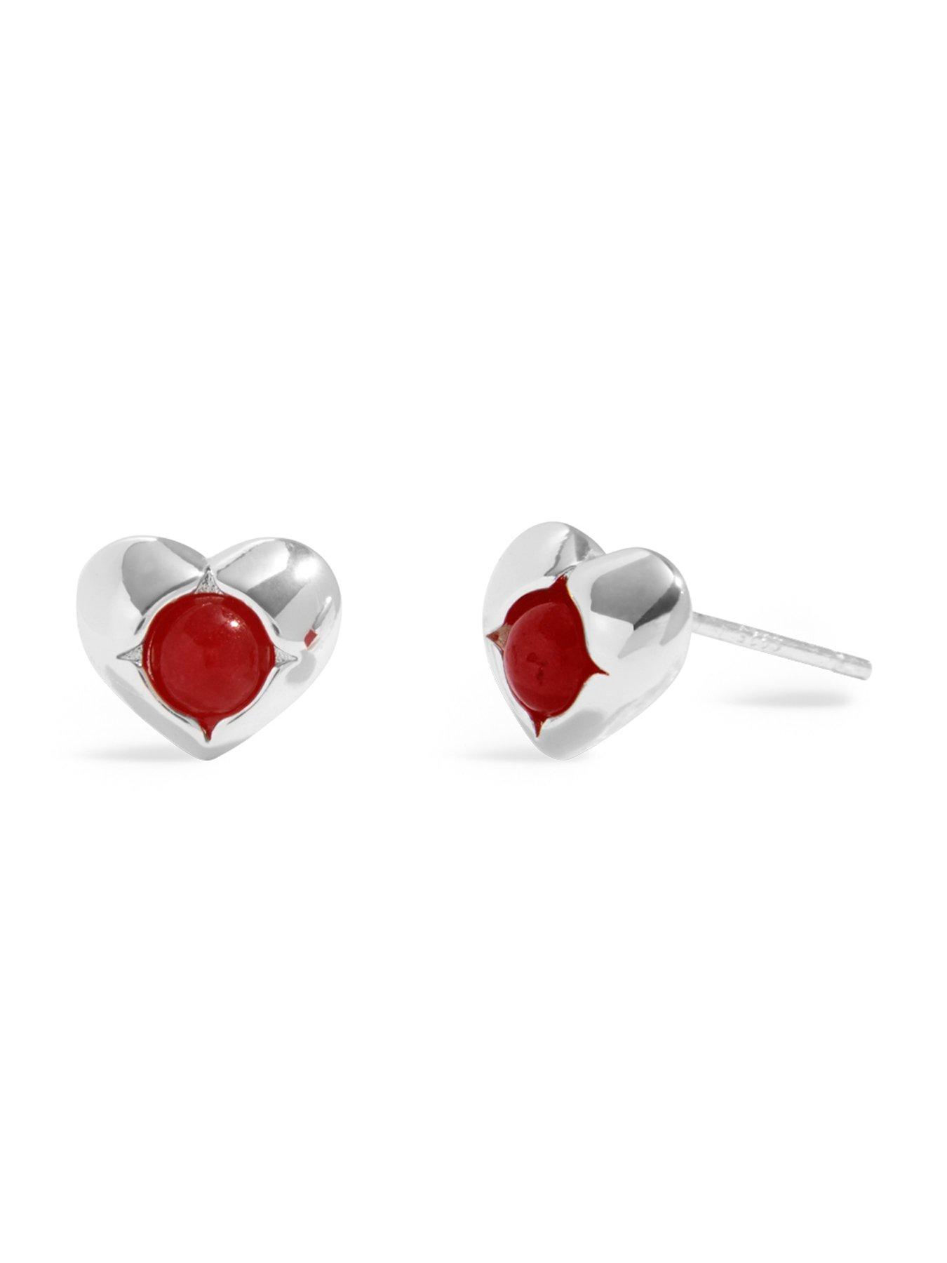 Image 2 of 4 of Joma Jewellery BIRTHSTONE EARRINGS - JANUARY GARNET - Silver Plated -&nbsp;Earrings