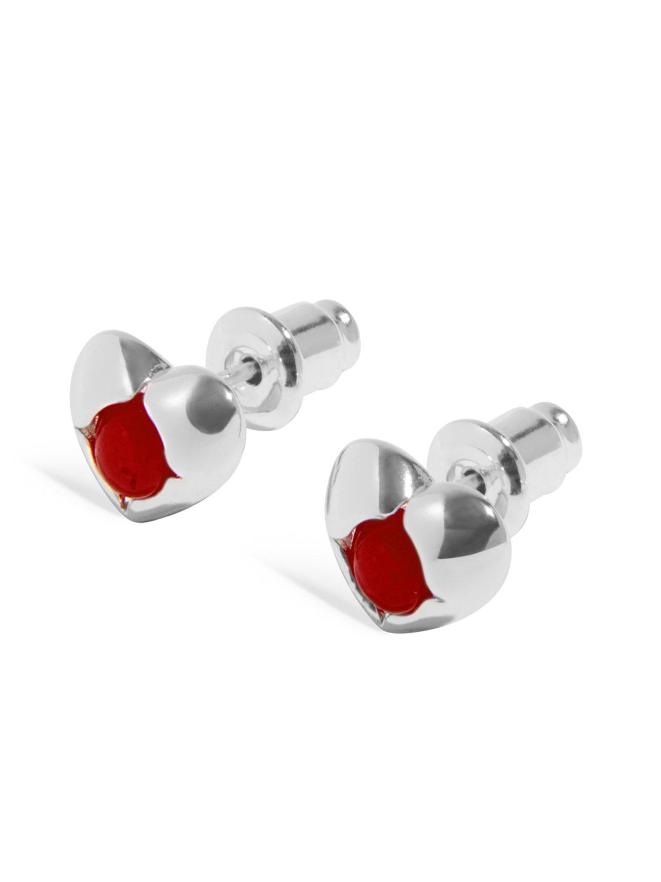Image 3 of 4 of Joma Jewellery BIRTHSTONE EARRINGS - JANUARY GARNET - Silver Plated -&nbsp;Earrings