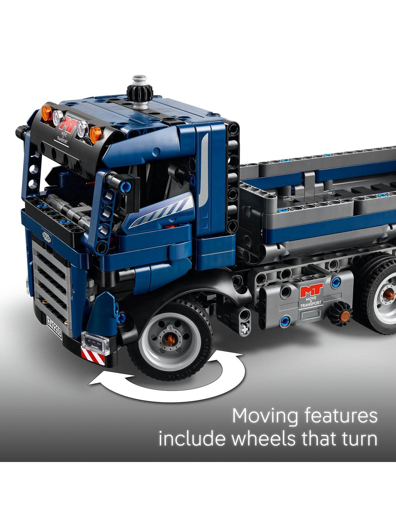 Image 3 of 8 of LEGO Technic Tipping Dump Truck Toy, Blue Construction Vehicle Set 42203