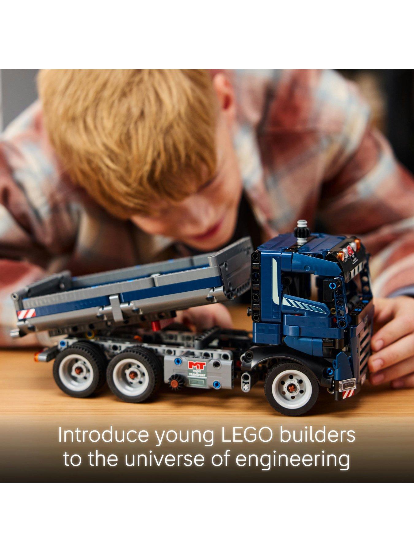 Image 6 of 8 of LEGO Technic Tipping Dump Truck Toy, Blue Construction Vehicle Set 42203