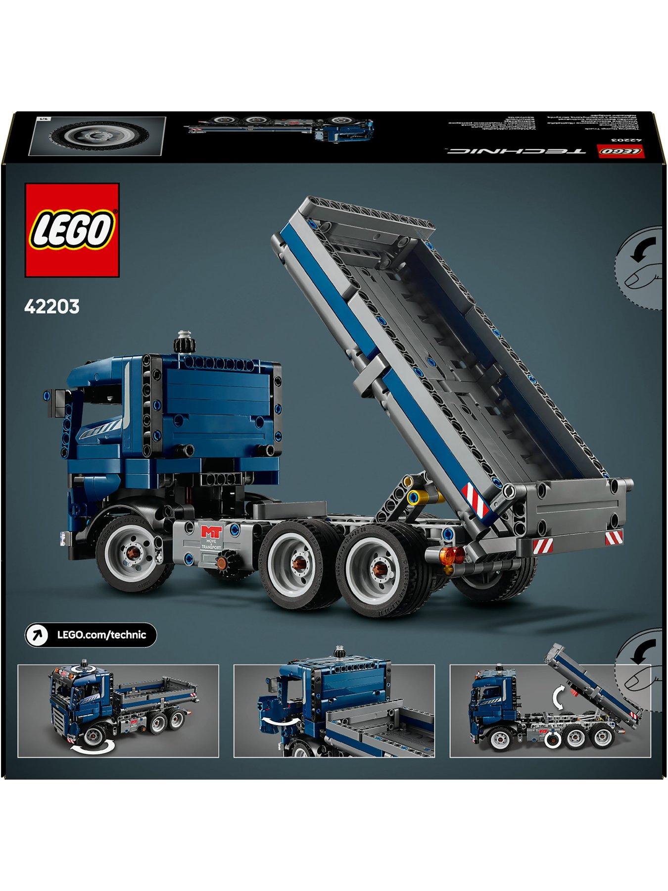 Image 7 of 8 of LEGO Technic Tipping Dump Truck Toy, Blue Construction Vehicle Set 42203