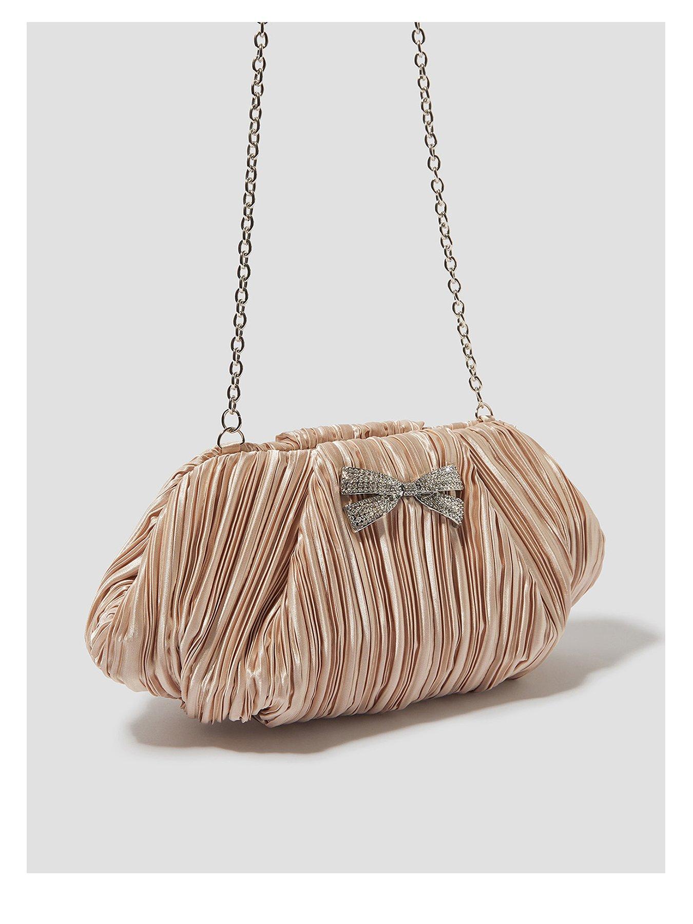 Image 1 of 5 of Monsoon Pen Pleated Bow Clutch - Pink