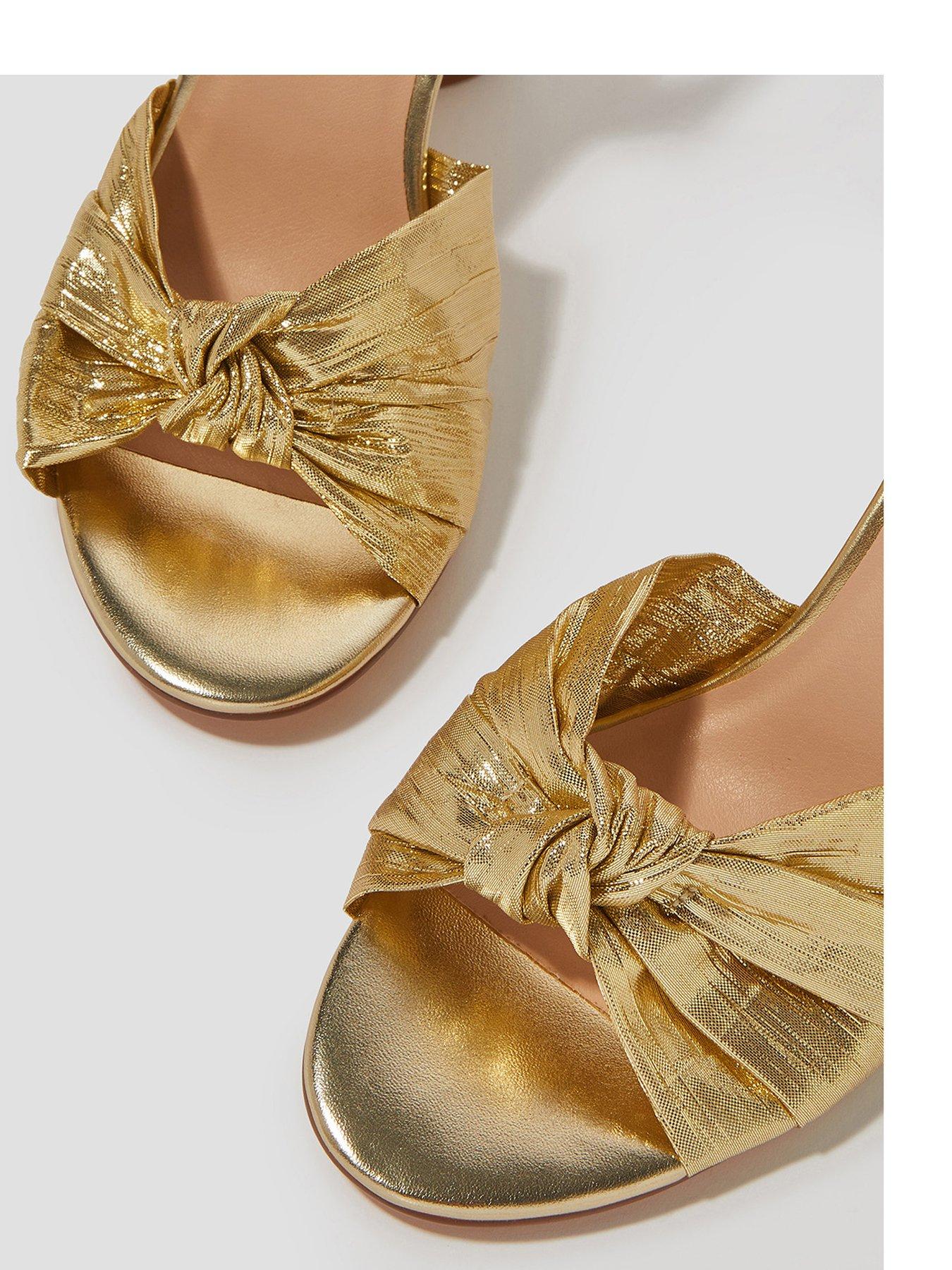 Image 3 of 4 of Monsoon Twist Front Sandals - Gold