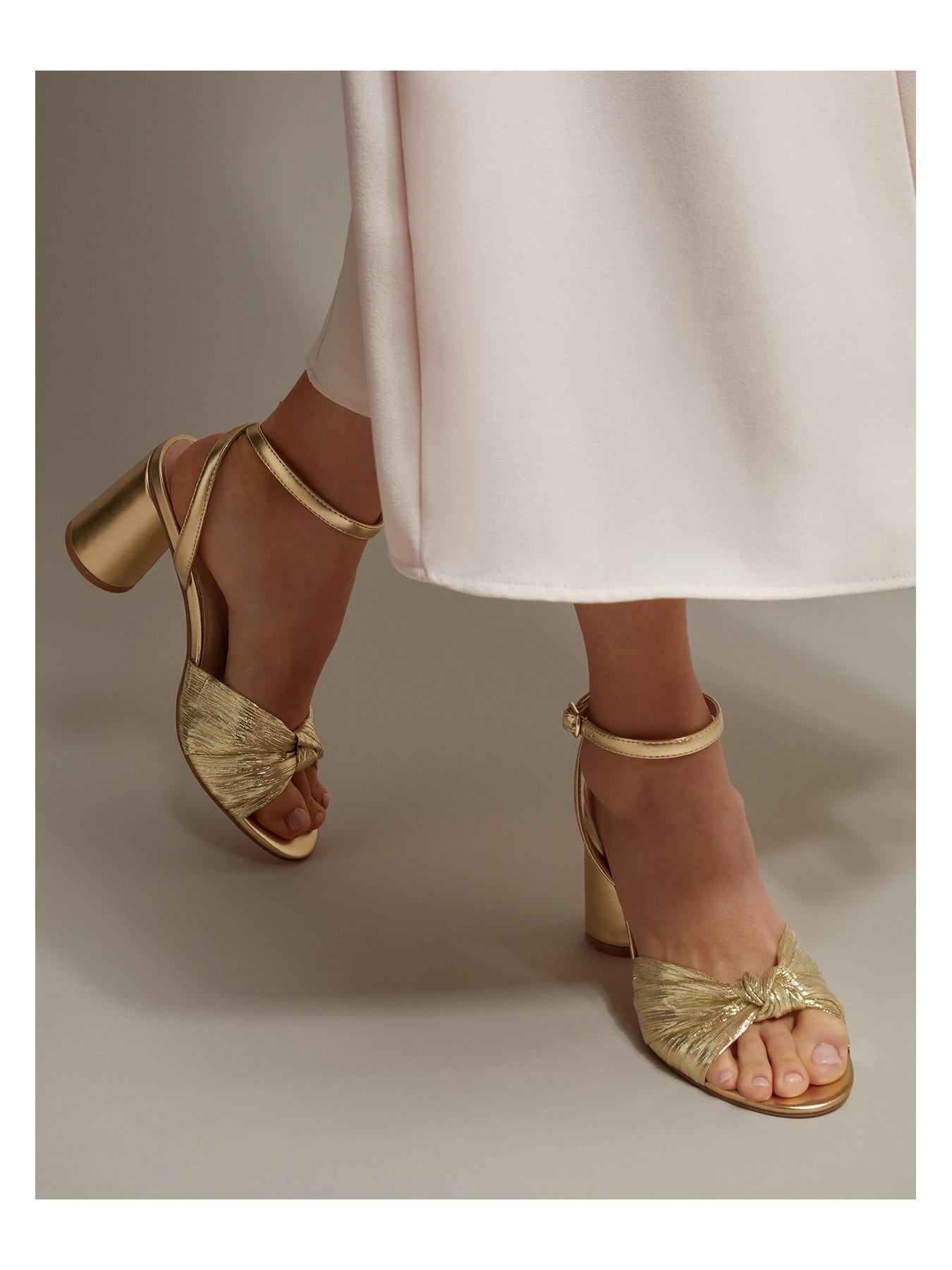 Image 4 of 4 of Monsoon Twist Front Sandals - Gold