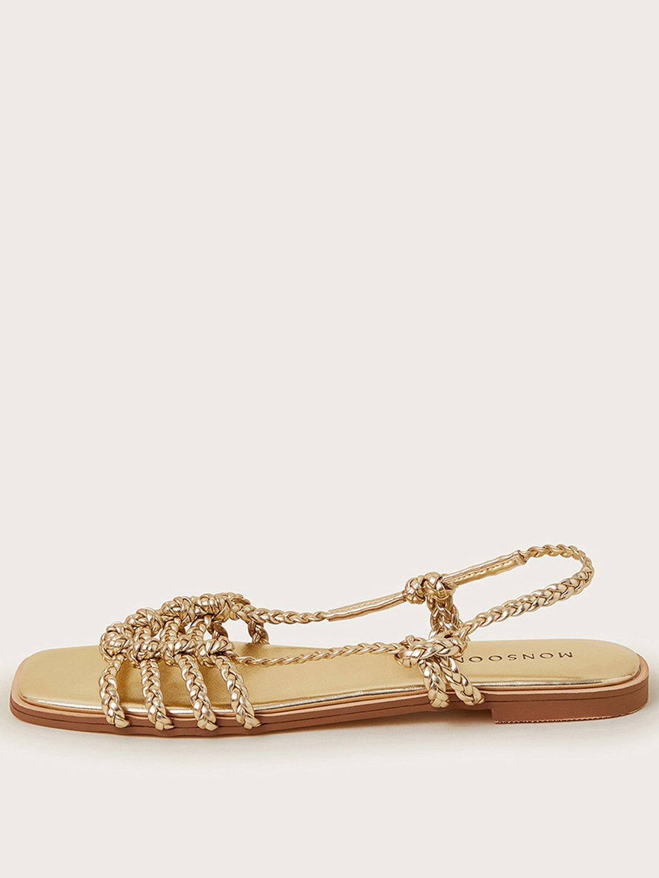 Image 1 of 3 of Monsoon Haf Metallic Braided Sandal - Gold
