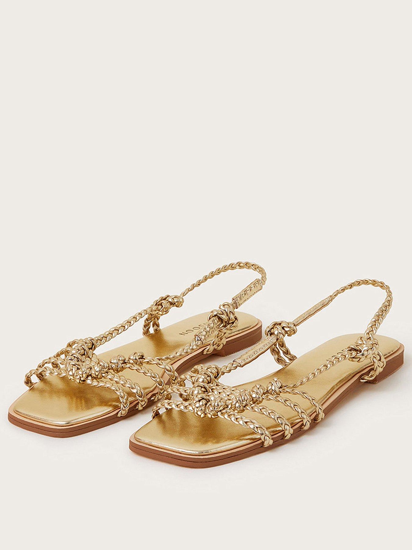 Image 2 of 3 of Monsoon Haf Metallic Braided Sandal - Gold