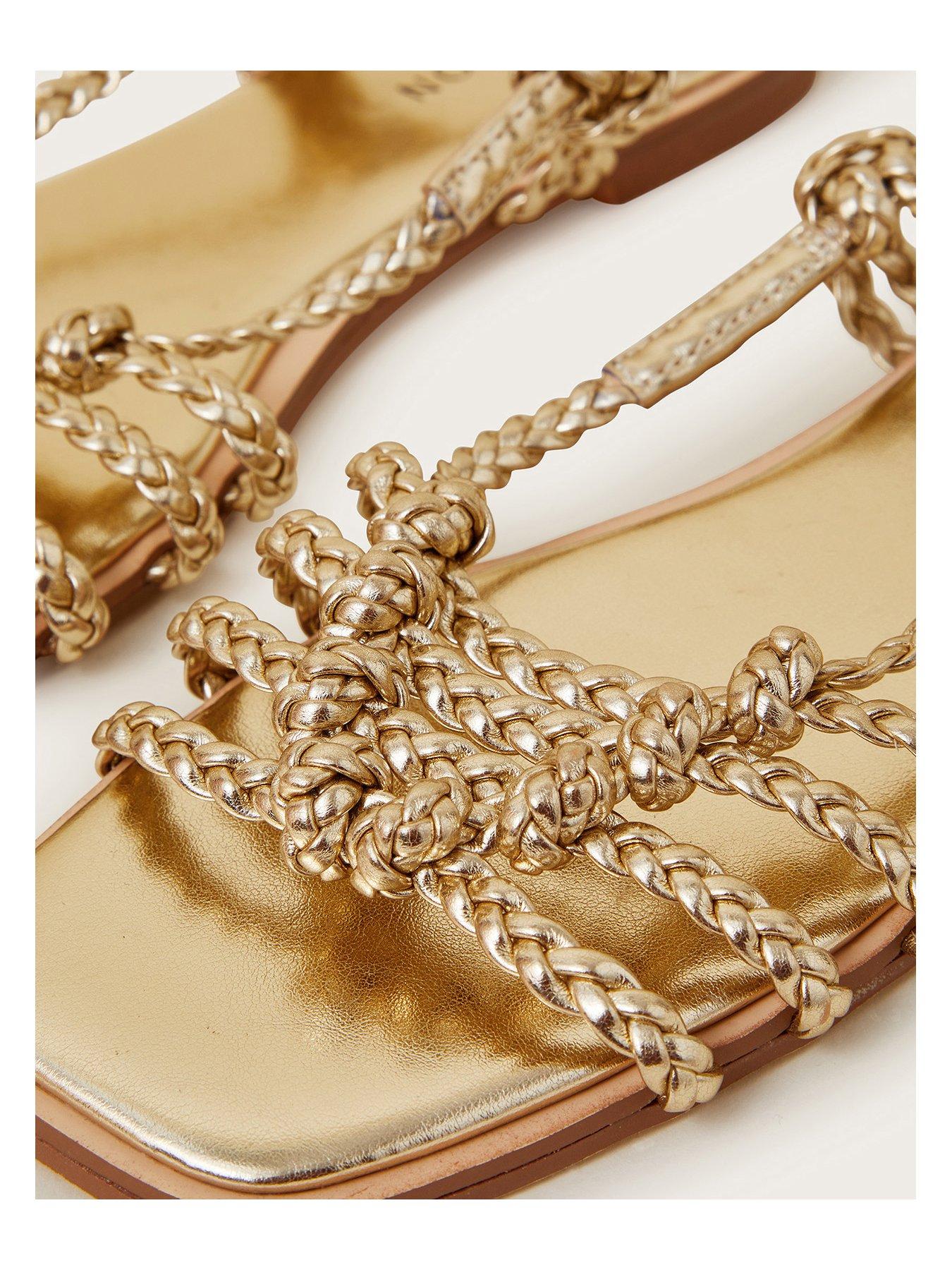 Image 3 of 3 of Monsoon Haf Metallic Braided Sandal - Gold