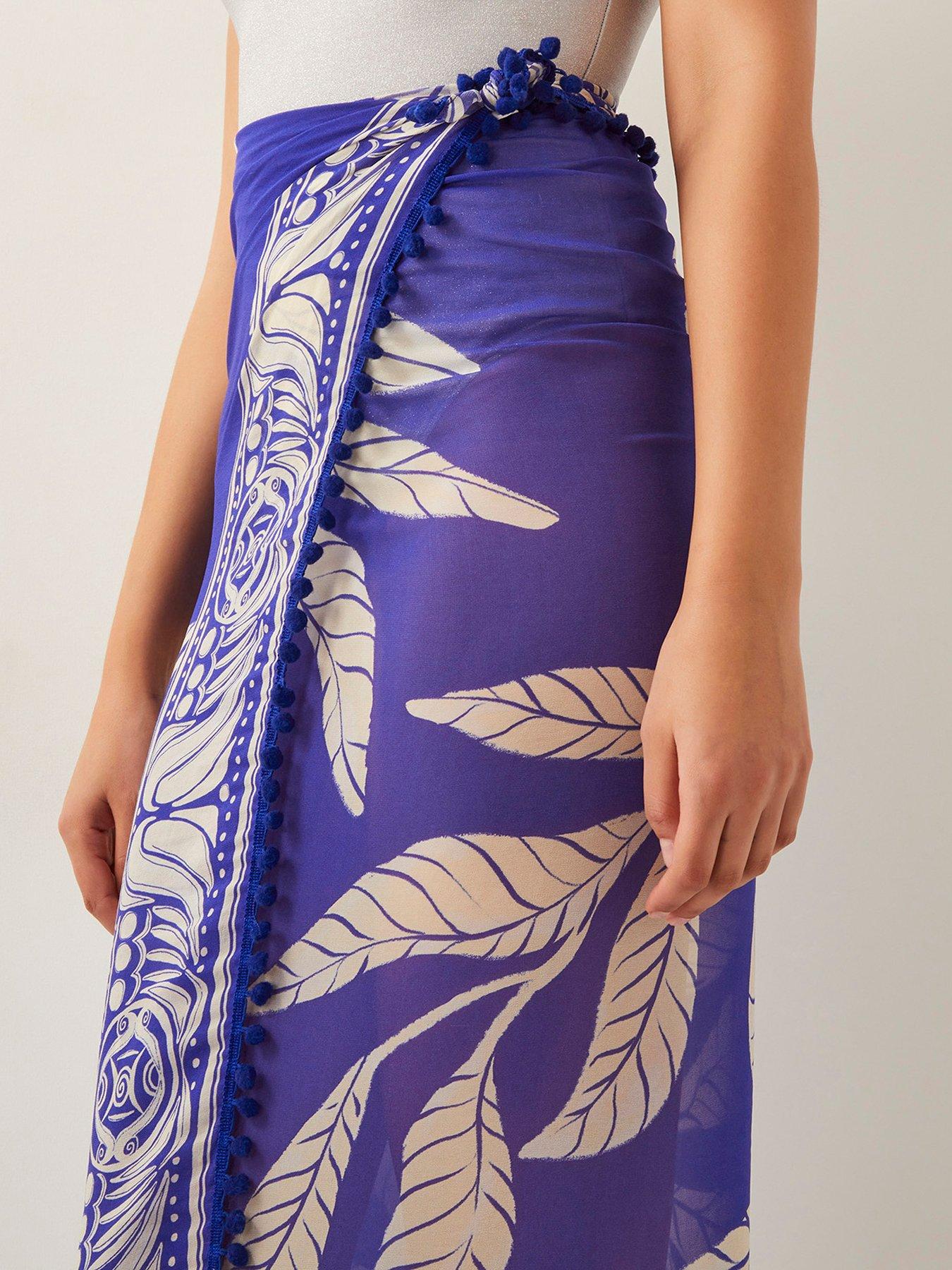 Image 5 of 5 of Monsoon Eden Leaf Kaftan - Navy