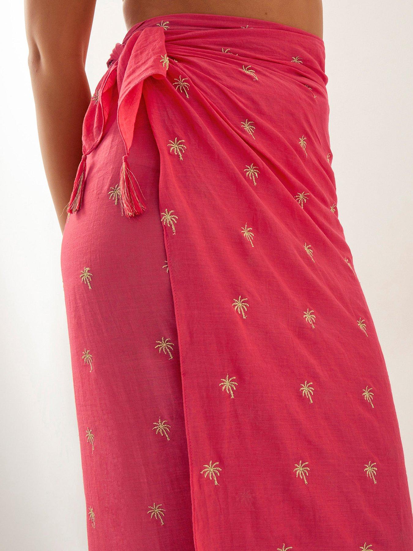 monsoon-ivy-palm-embroidered-sarong-coraldetail