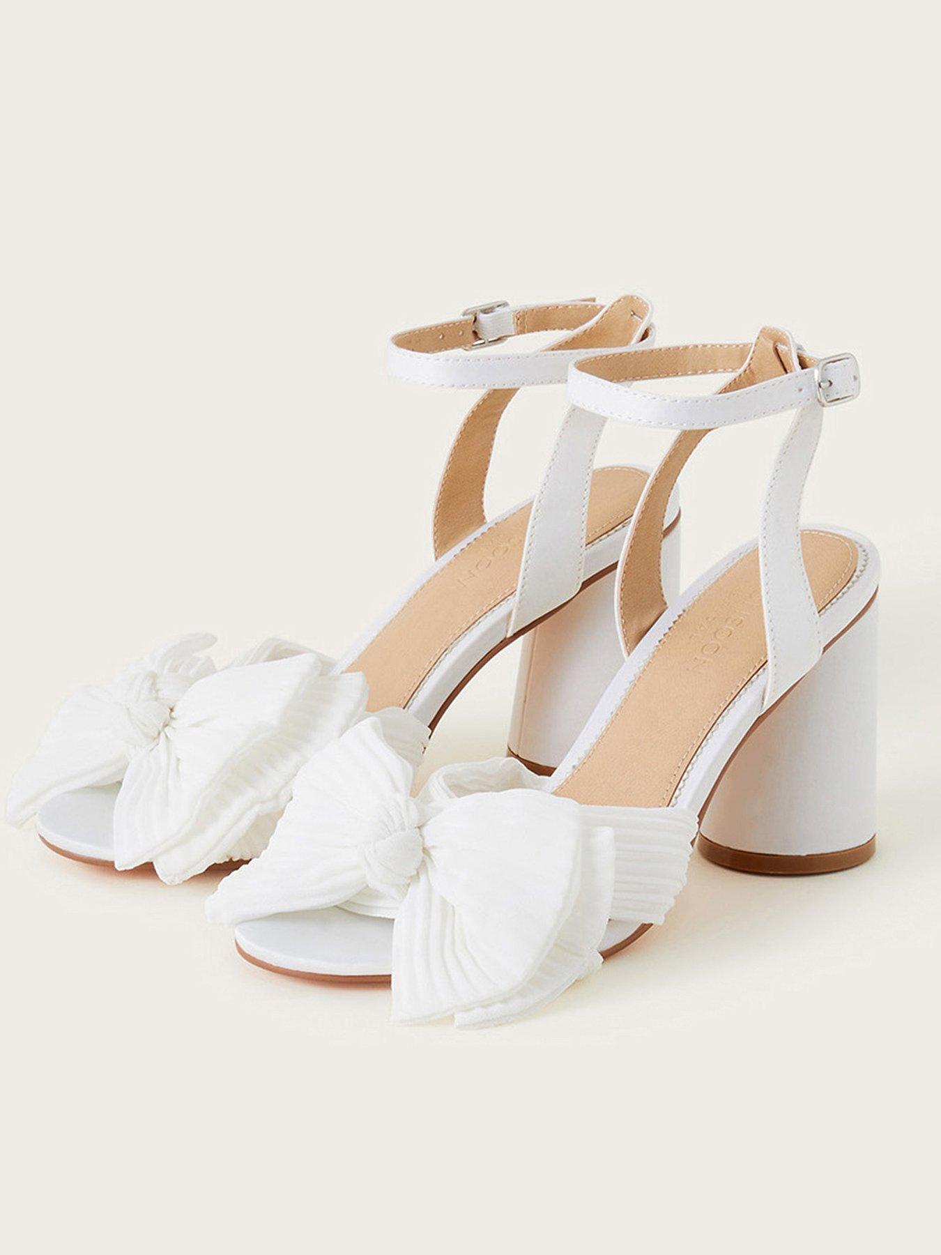 Image 2 of 4 of Monsoon Block Heel Bow Heeled Sandals &nbsp;- Cream