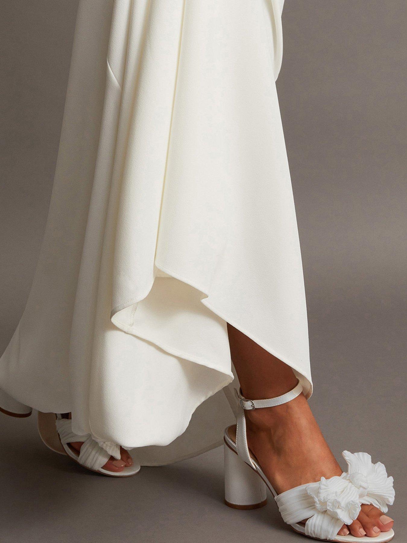 Image 4 of 4 of Monsoon Block Heel Bow Heeled Sandals &nbsp;- Cream