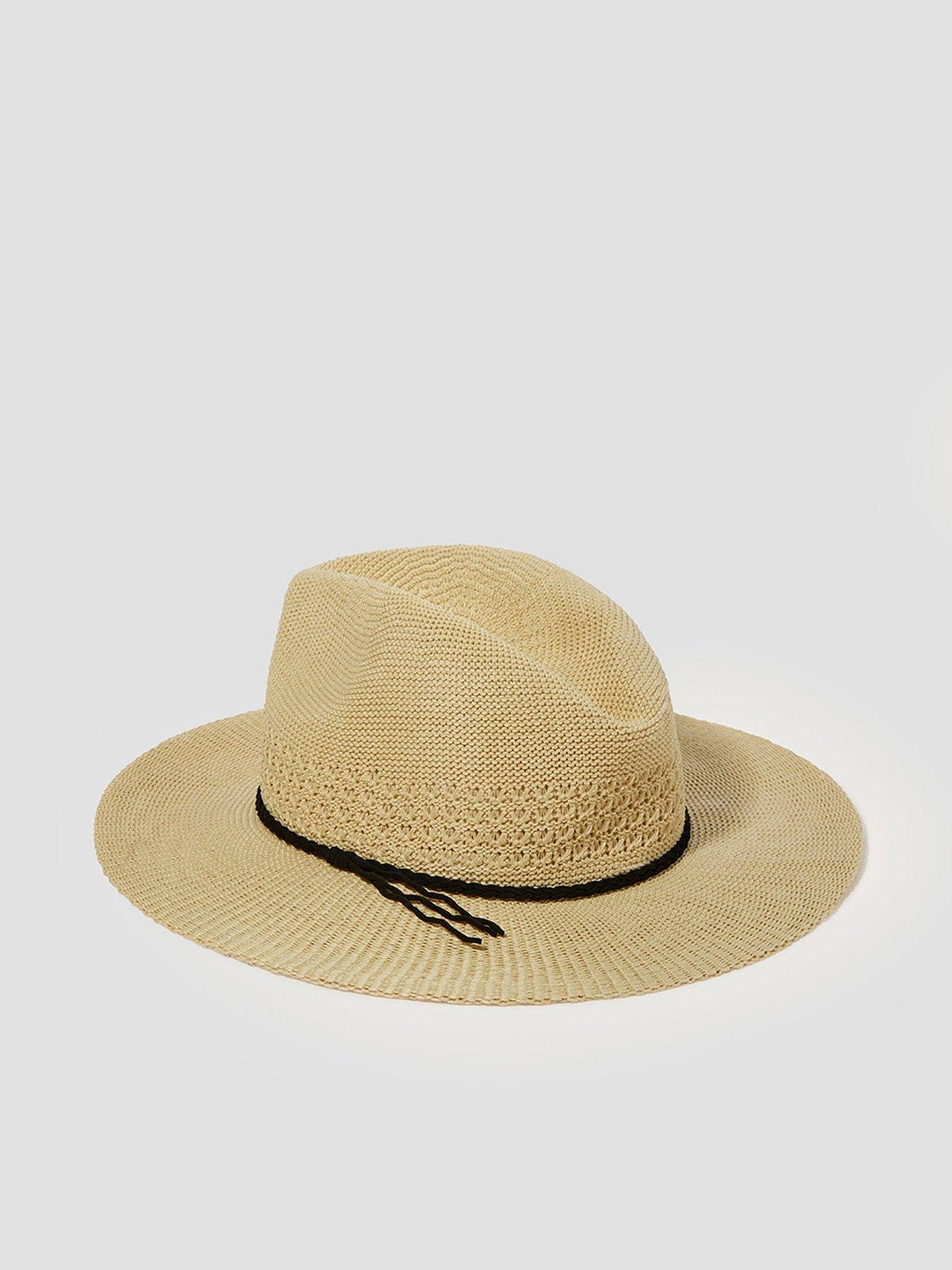 Image 1 of 3 of Monsoon Nene Woven Fedora Sun Hat - Natural