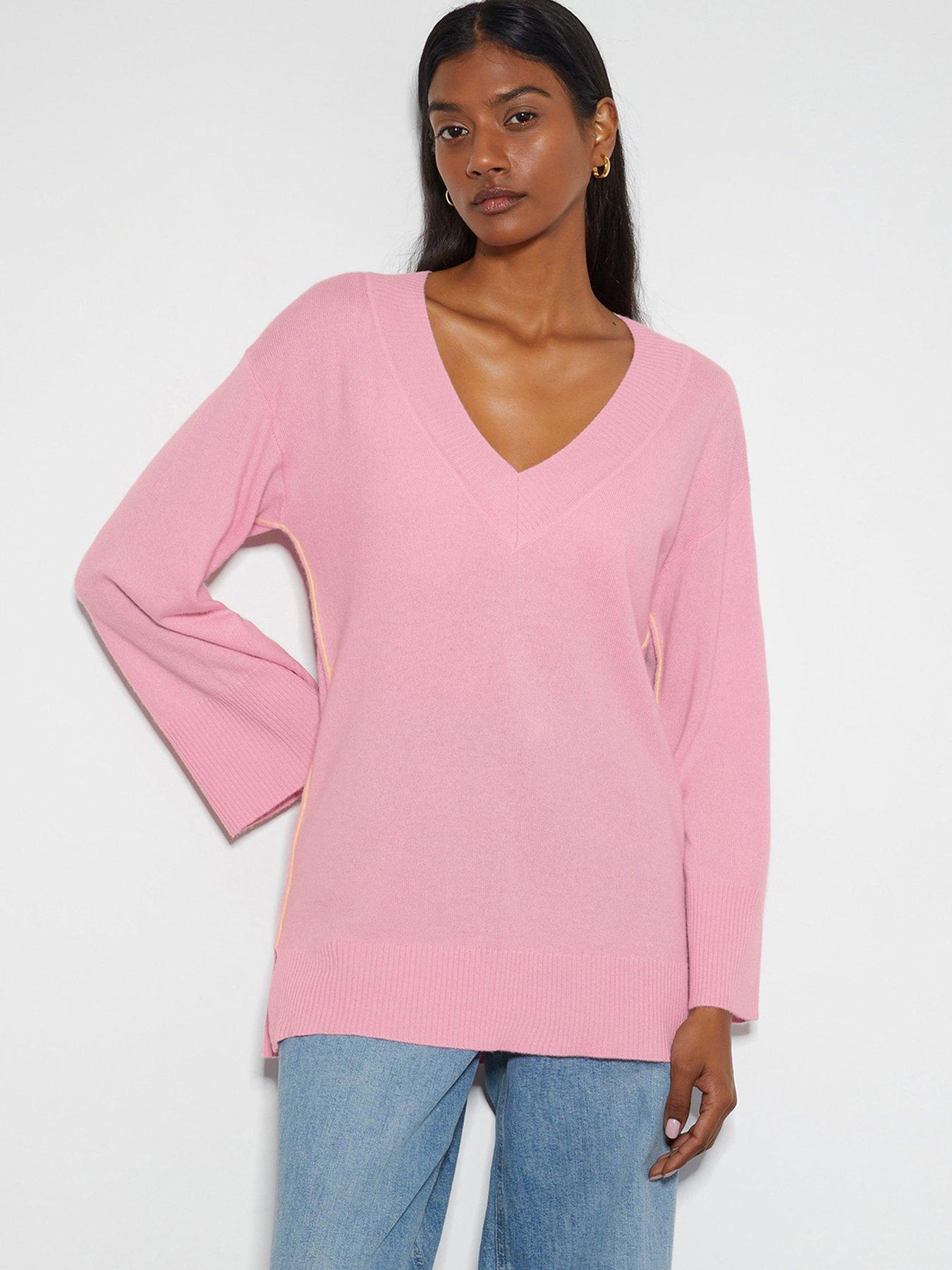 monsoon-cree-v-neck-cashmere-jumper-pink