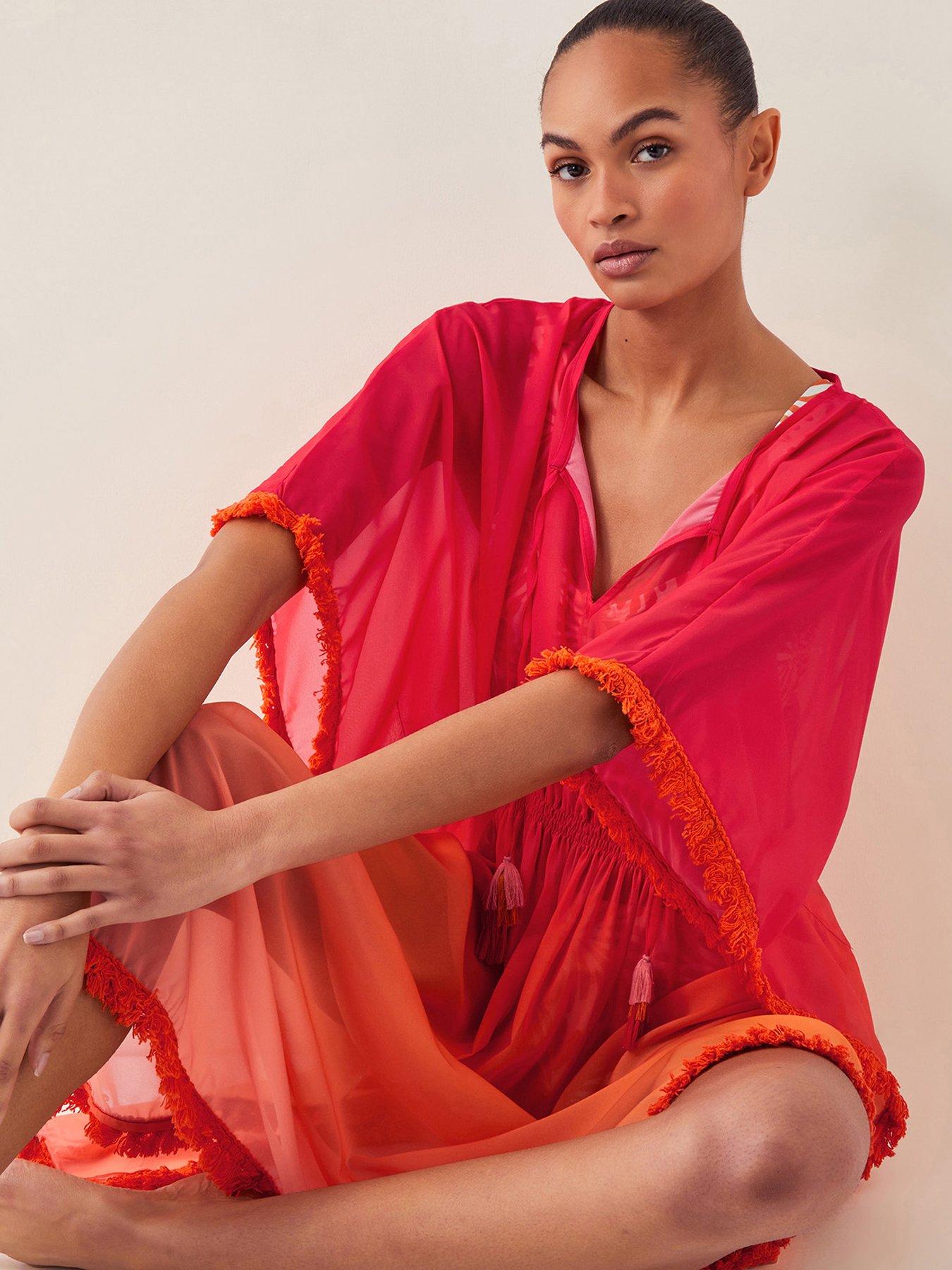 monsoon-miley-ombre-kaftan-orange-sunsetdetail