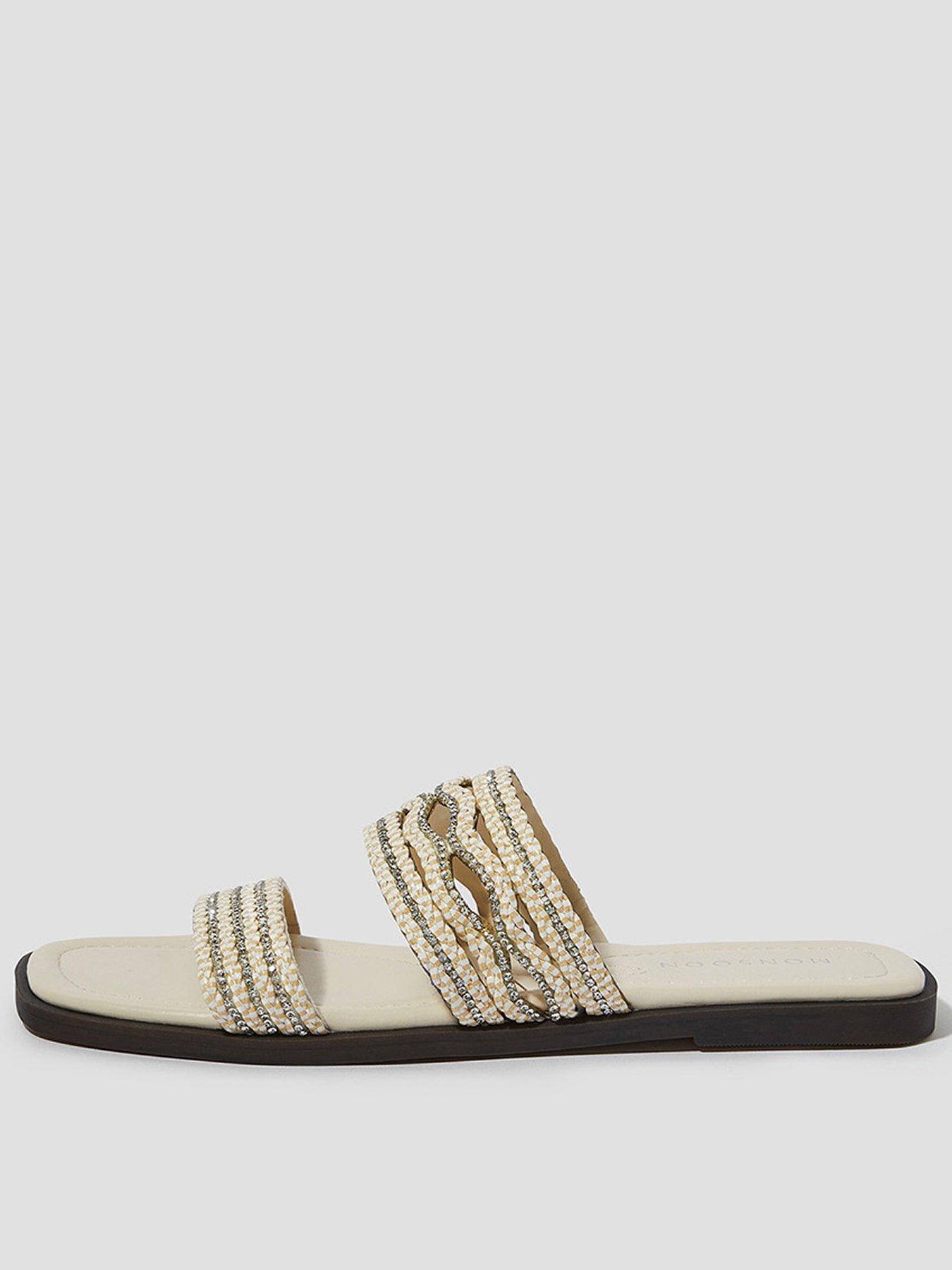 Image 1 of 3 of Monsoon Macy Diamante Slider - Cream