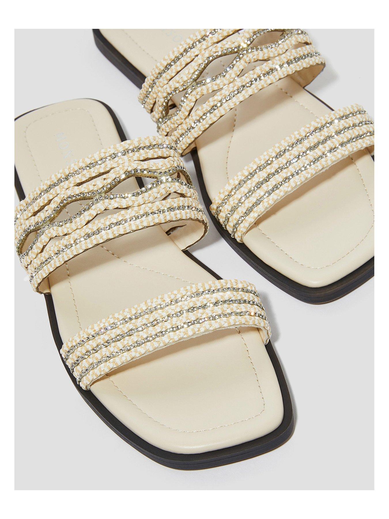 Image 3 of 3 of Monsoon Macy Diamante Slider - Cream