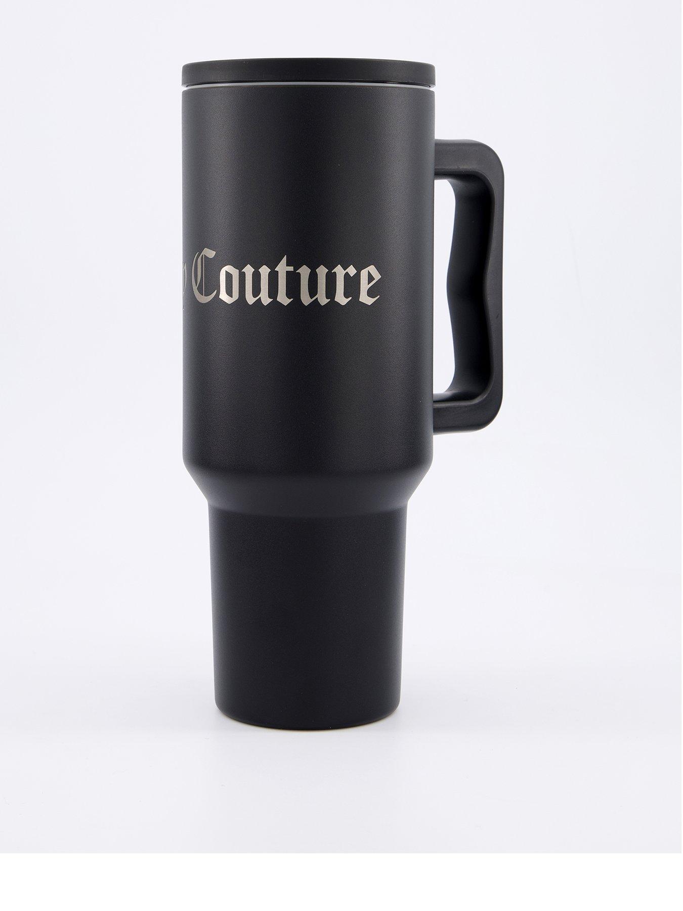undefined Juicy Couture Steel Water Bottle With Sraw - Black