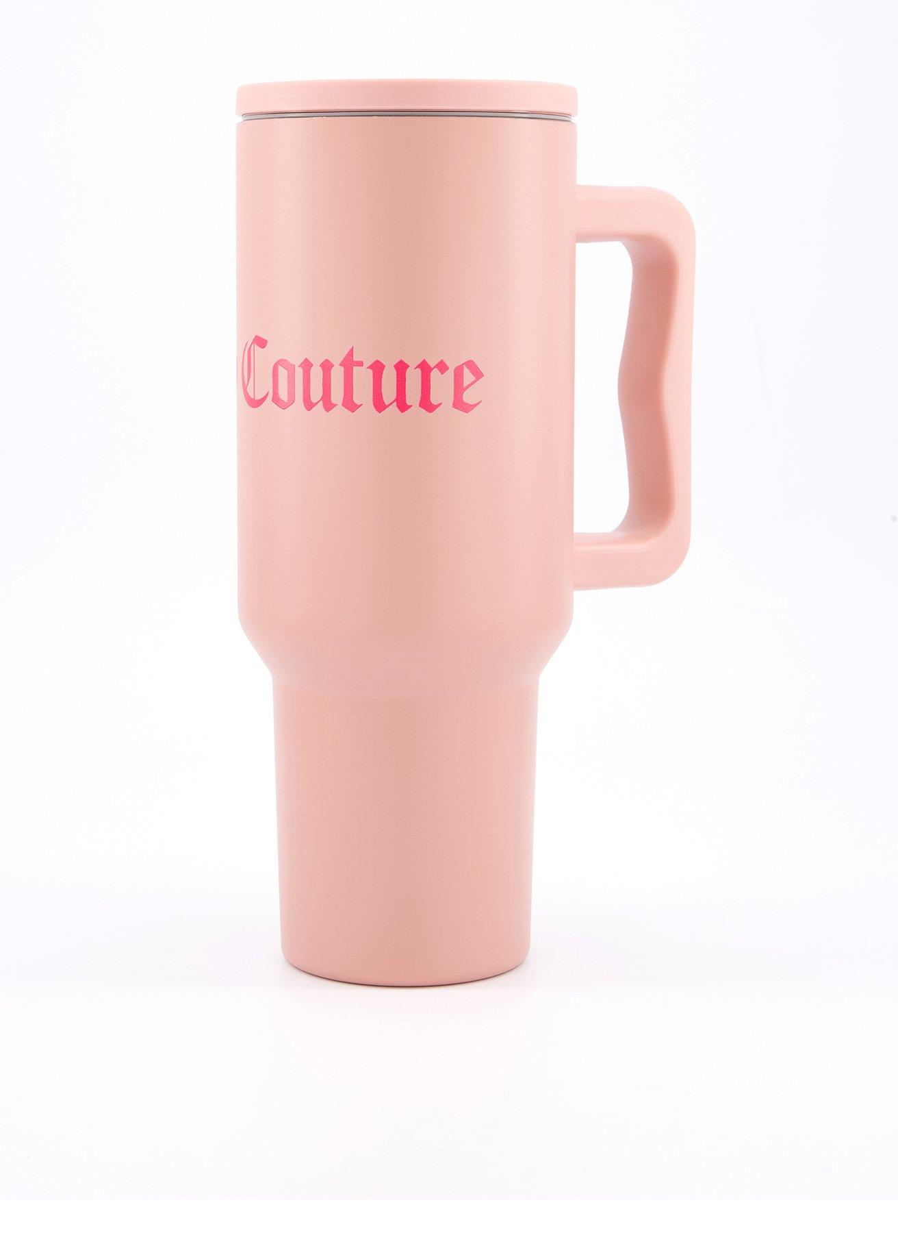 undefined Juicy Couture Steel Water Bottle With Sraw - Pink