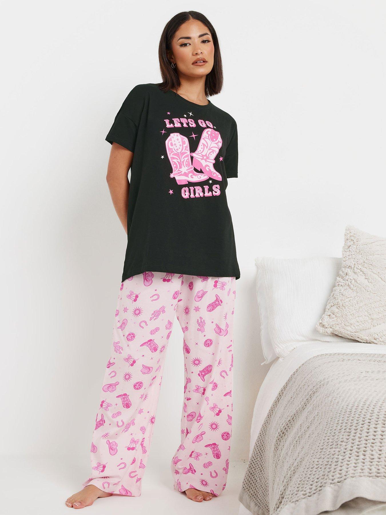 pixiegirl-lets-go-girls-wide-leg-pj-set-black