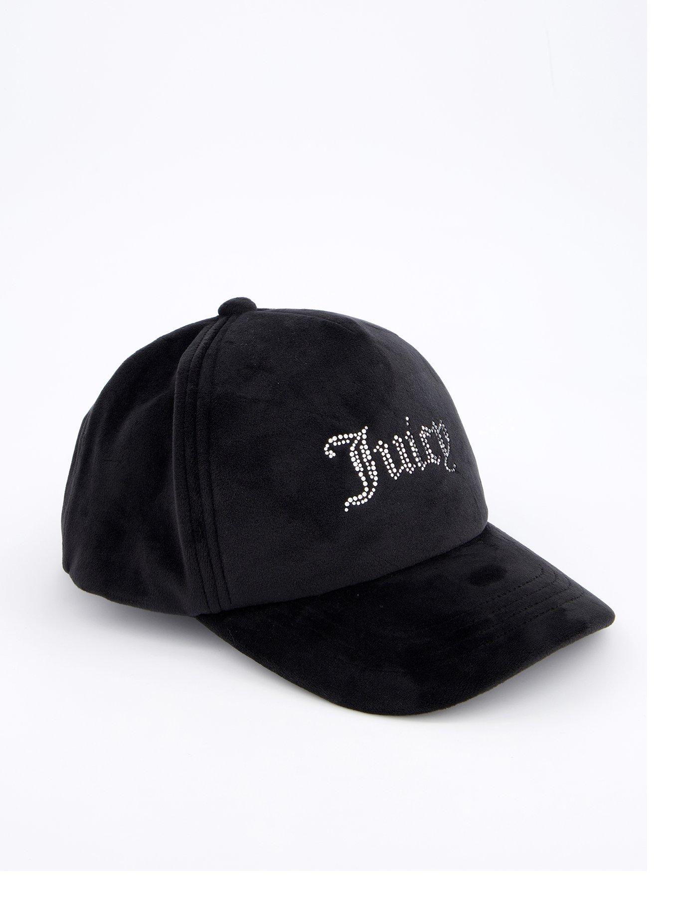 Image of Juicy Couture Velour Diamante Logo Cap - Black
