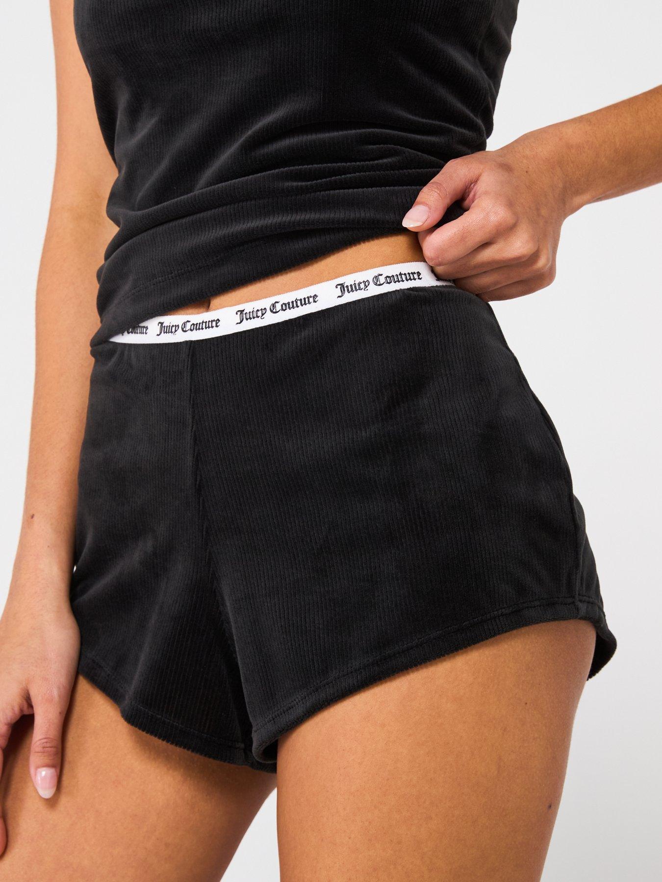 Image 4 of 5 of Juicy Couture Rib Velour Pyjama Short - Black