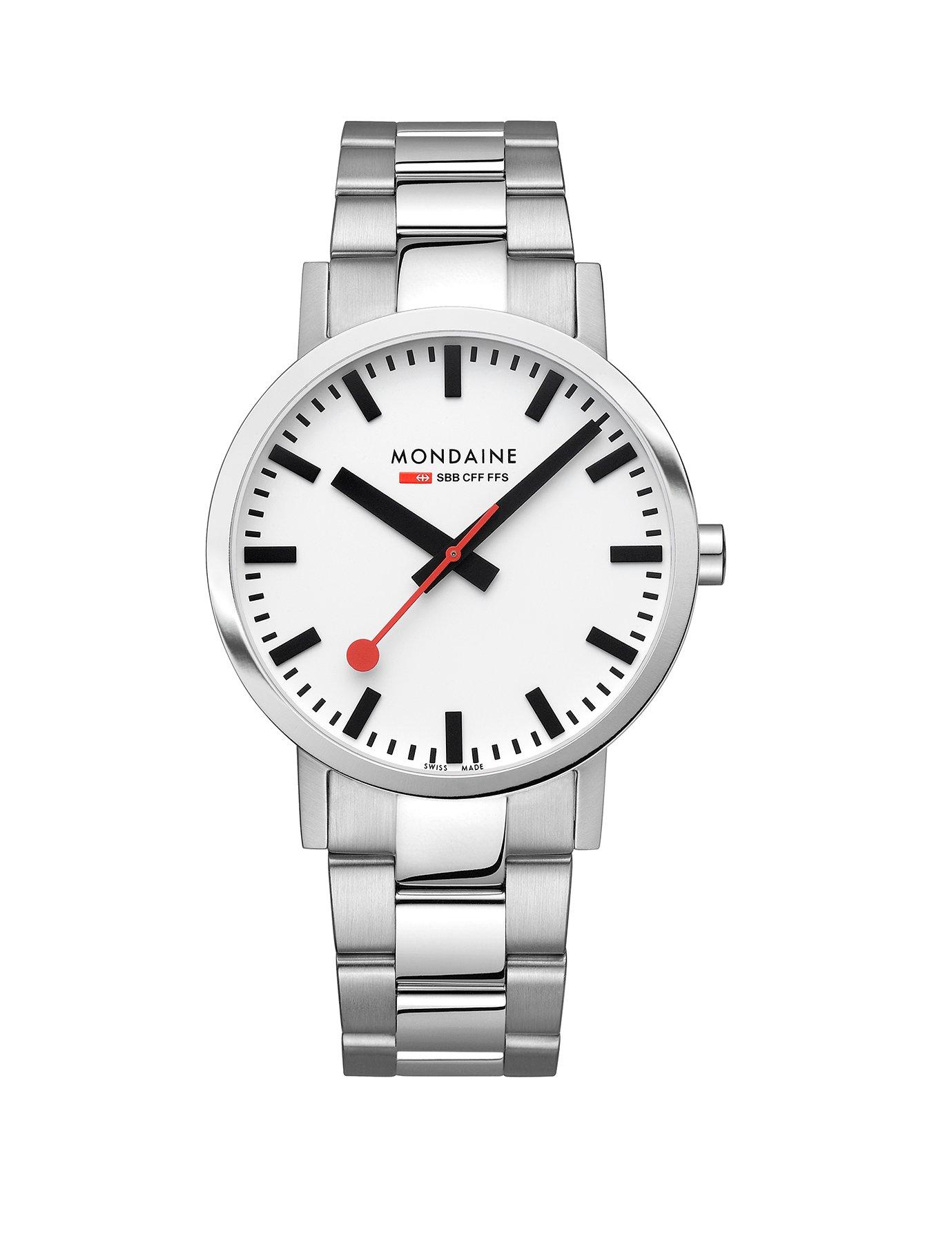 Image 1 of 8 of Mondaine Mens 40mm Classic Stainless Steel Strap Watch
